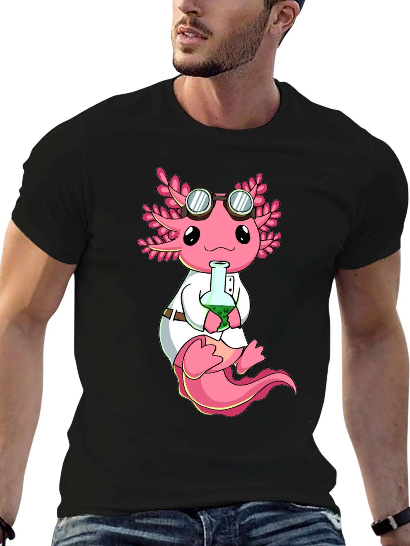 Axolotl Scientist T-Shirt - Cute & Geeky Design