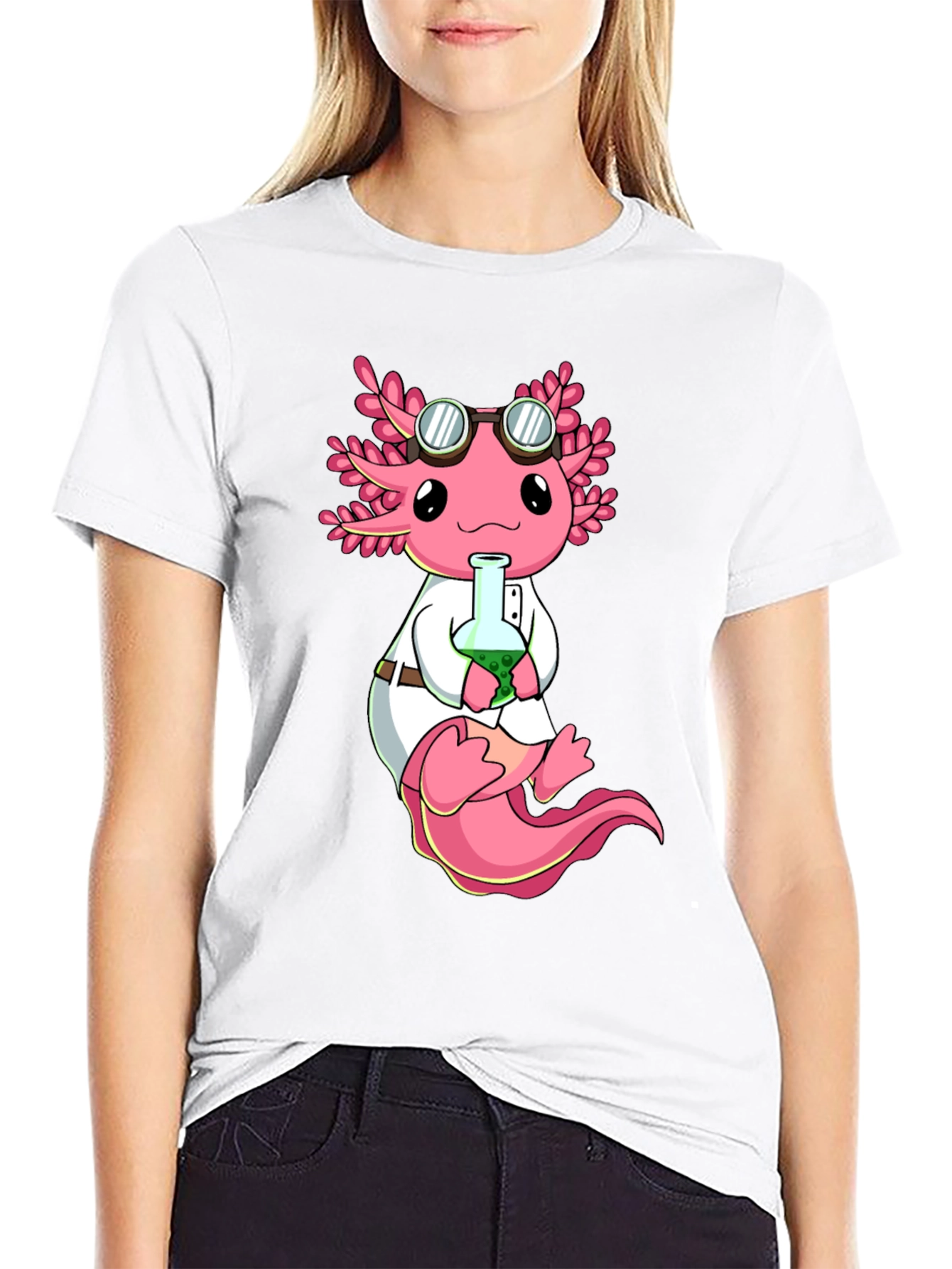 Axolotl Scientist T-Shirt - Cute & Geeky Design