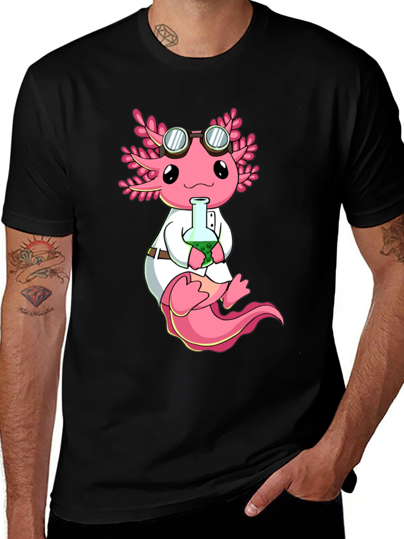 Axolotl Scientist T-Shirt - Cute & Geeky Design