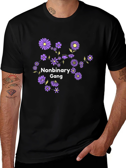 Nonbinary Gang Floral Graphic T-Shirt