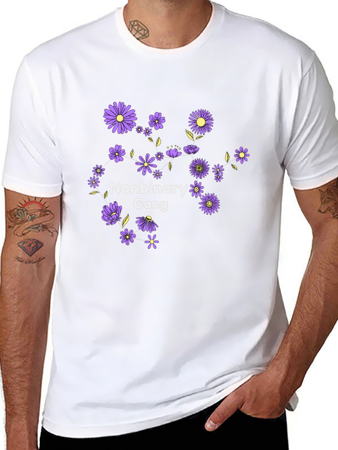 Nonbinary Gang Floral Graphic T-Shirt