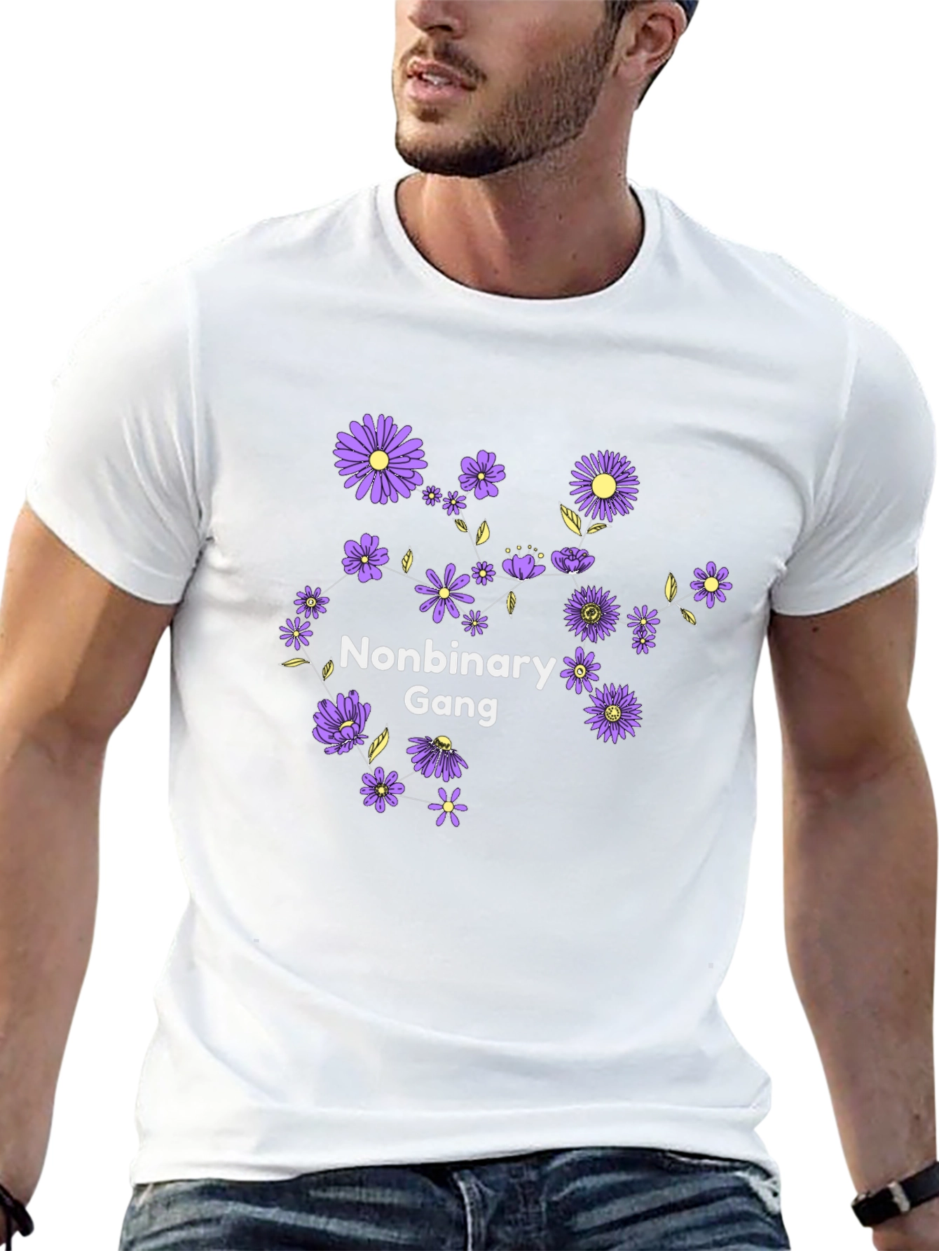 Nonbinary Gang Floral Graphic T-Shirt