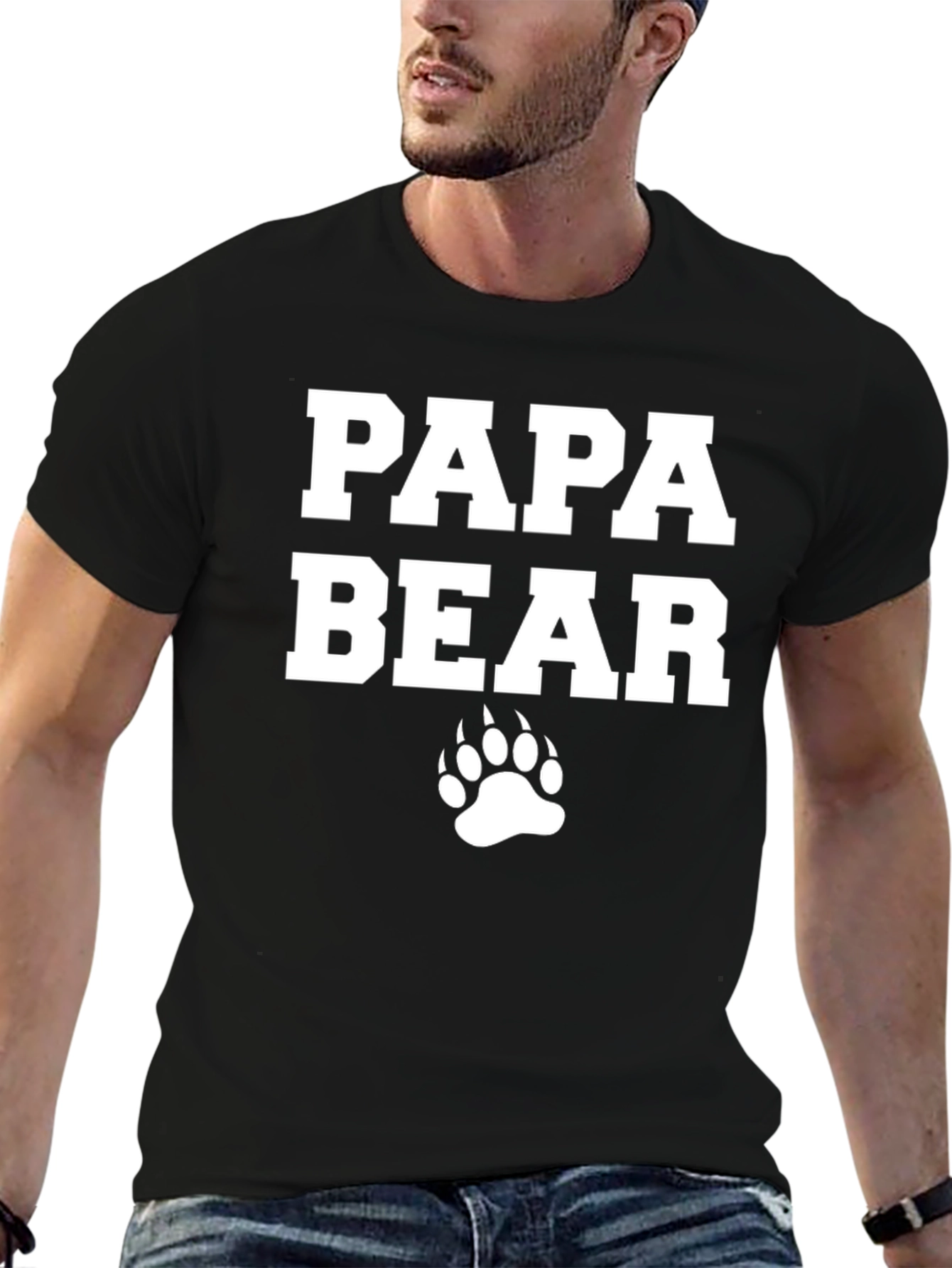 Papa Bear Graphic Tee - Mens Black T-Shirt