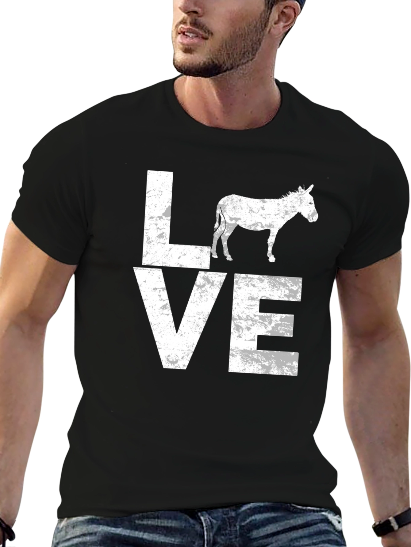 Love Donkey Black Graphic T-Shirt