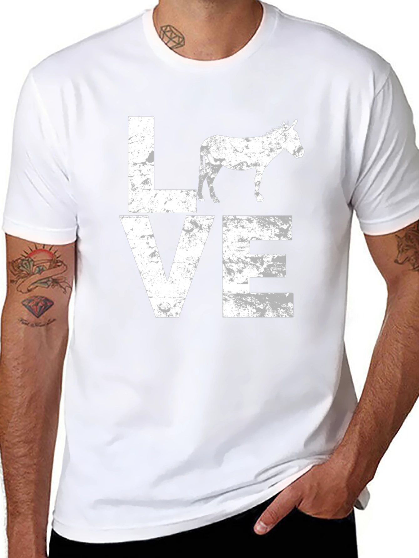 Love Donkey Black Graphic T-Shirt