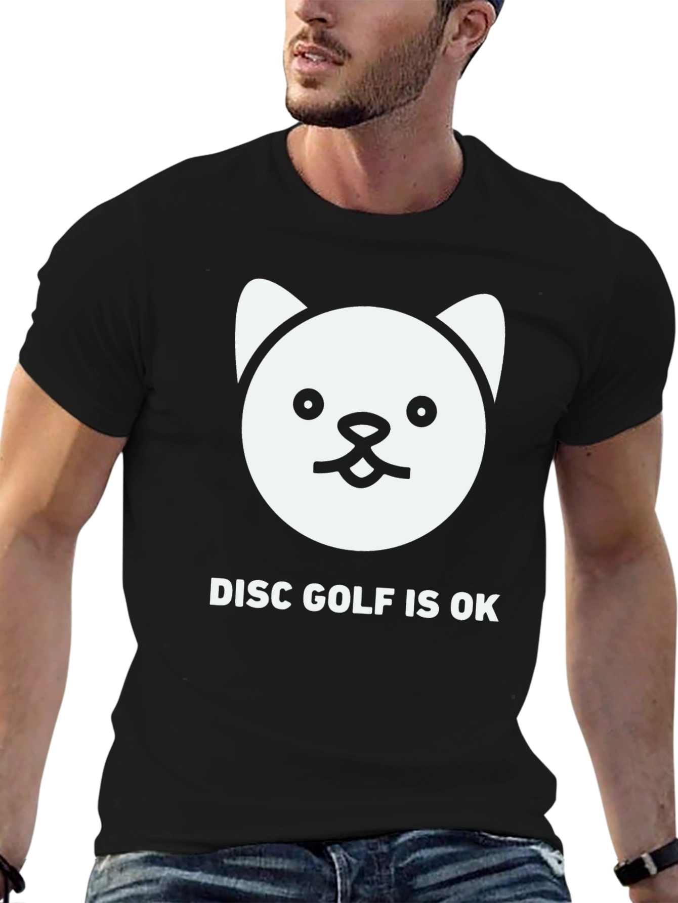 Disc Golf is OK T-Shirt with Cute Cat Design