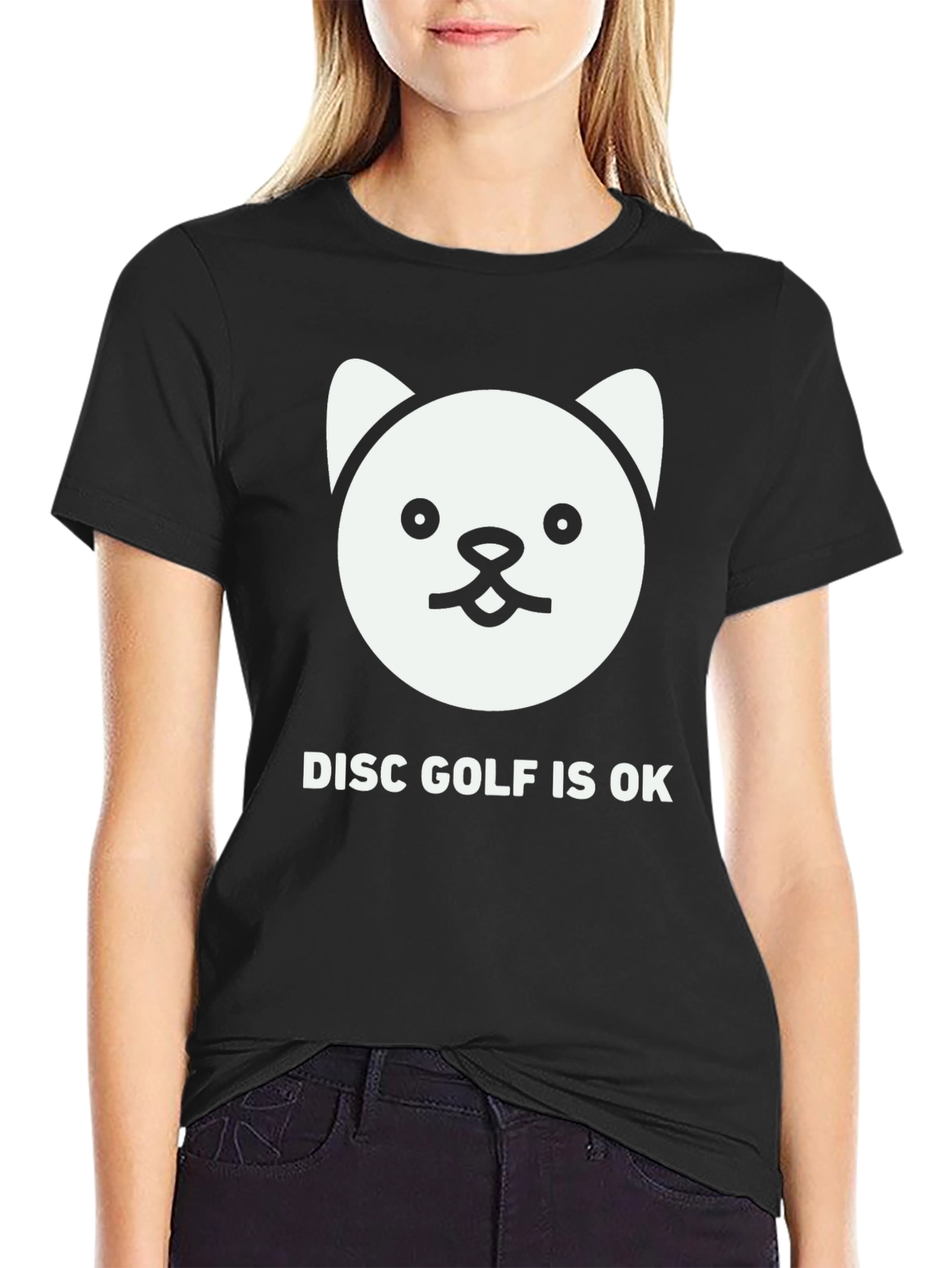 Disc Golf is OK T-Shirt with Cute Cat Design
