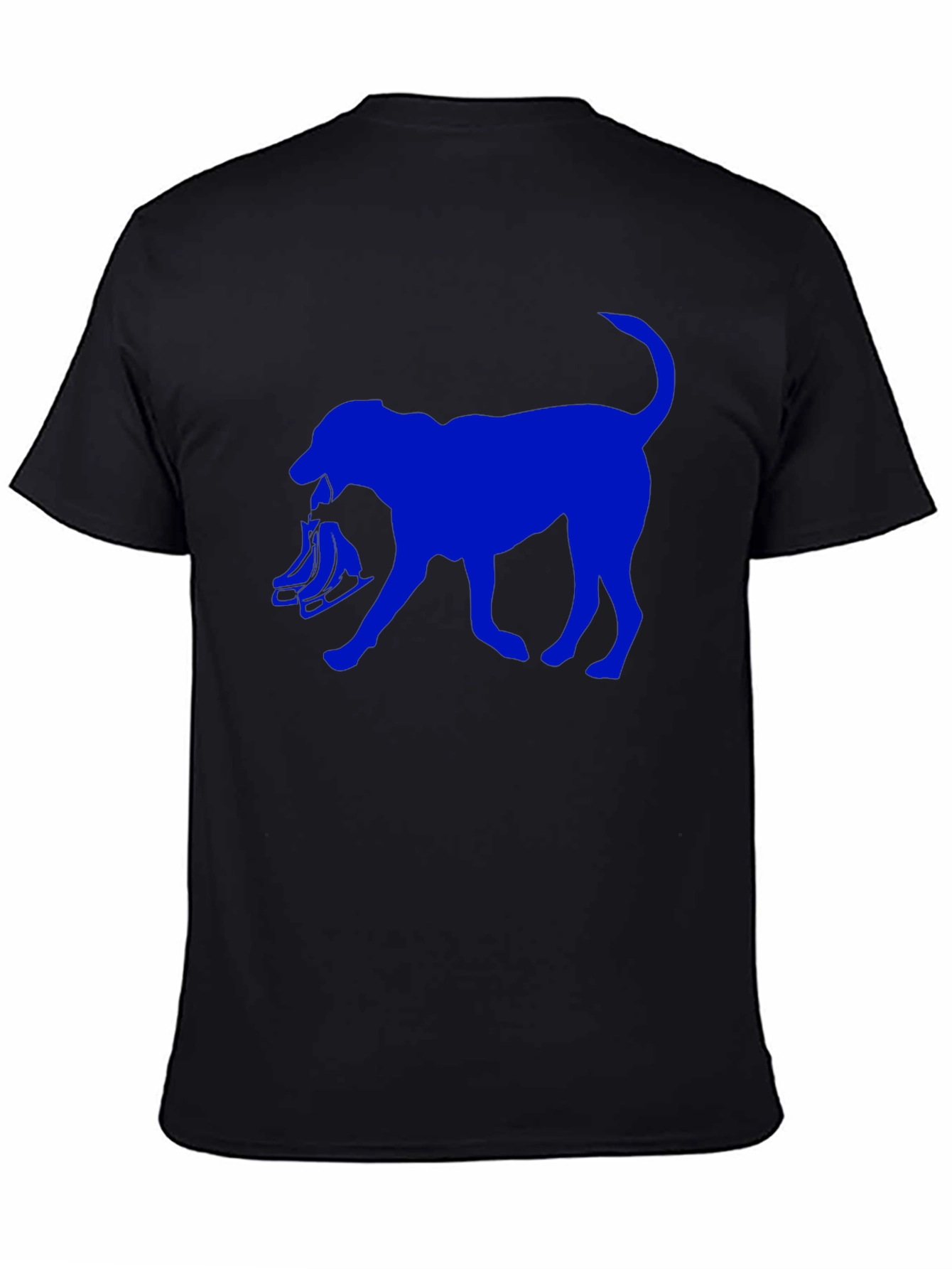 Dog with Skates Graphic T-Shirt - Black