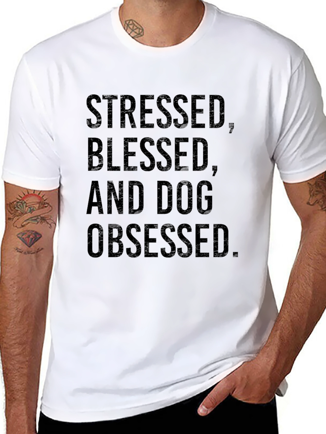 Stressed Blessed & Dog Obsessed Tee
