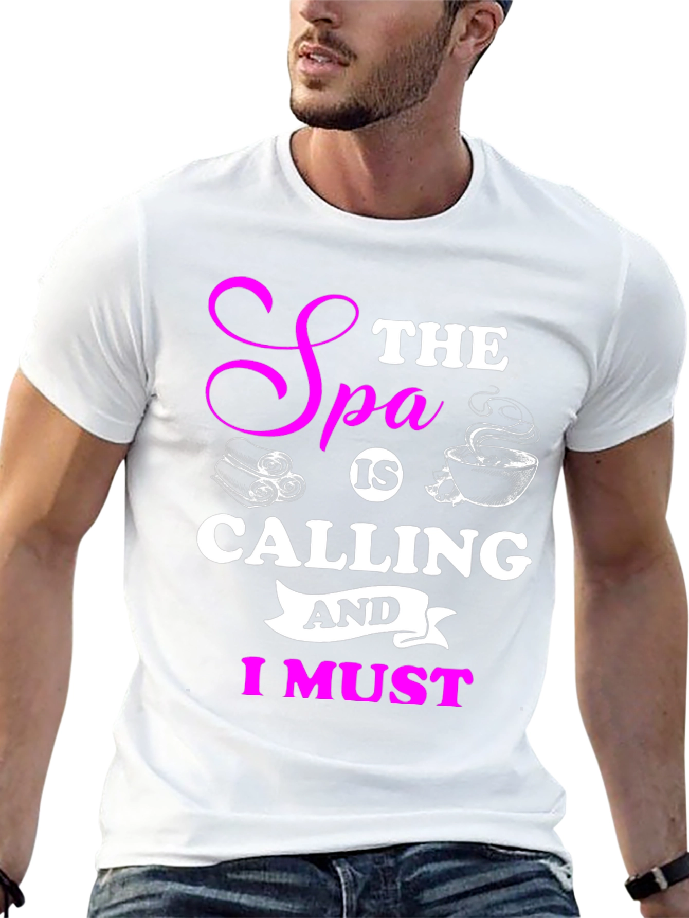 Spa Calling Black T-Shirt - Relax & Unwind!
