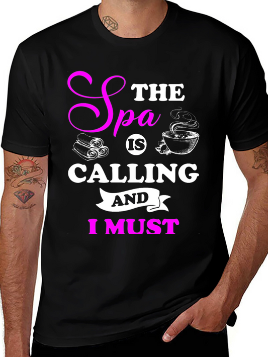 Spa Calling Black T-Shirt - Relax & Unwind!