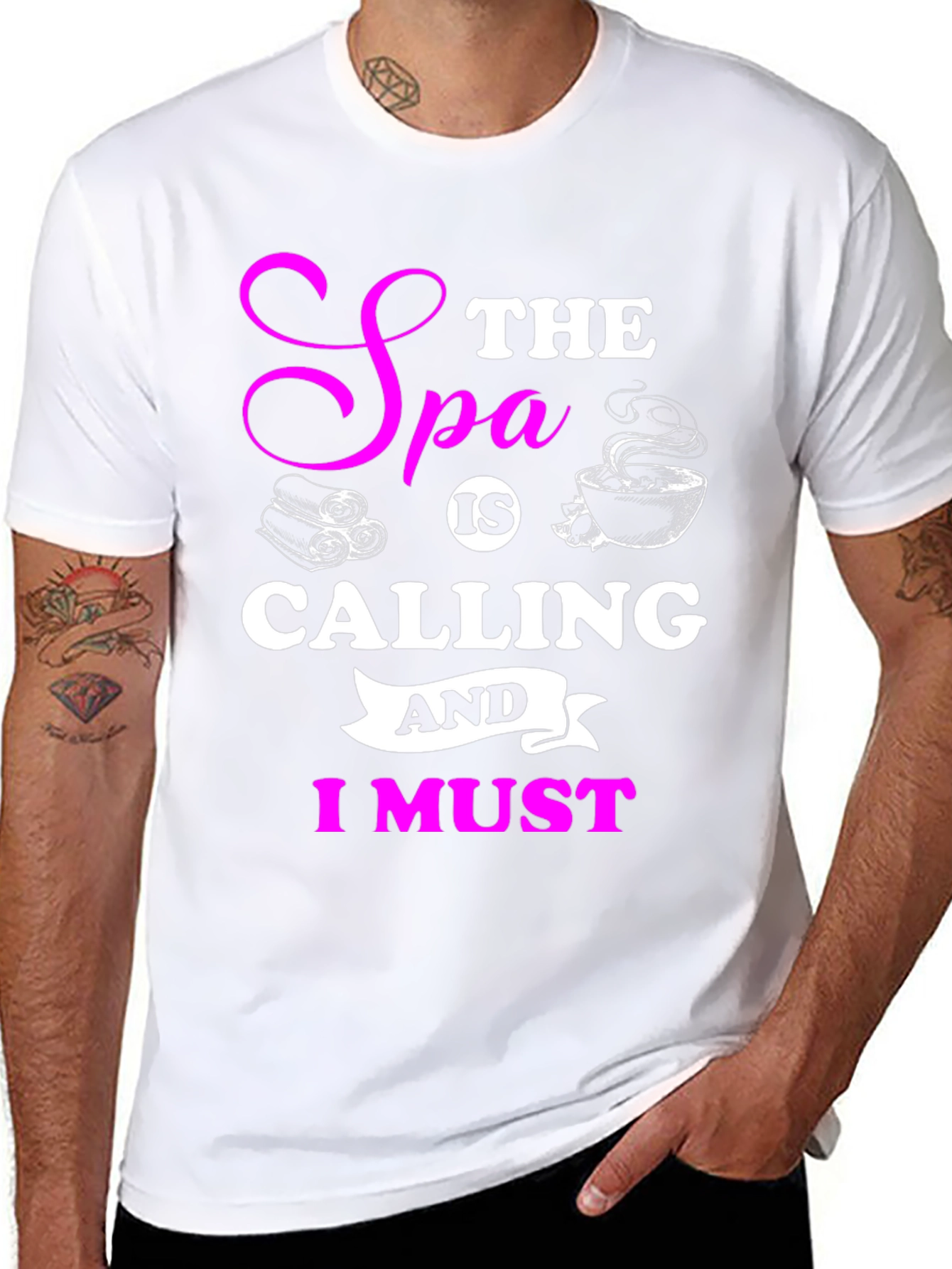 Spa Calling Black T-Shirt - Relax & Unwind!