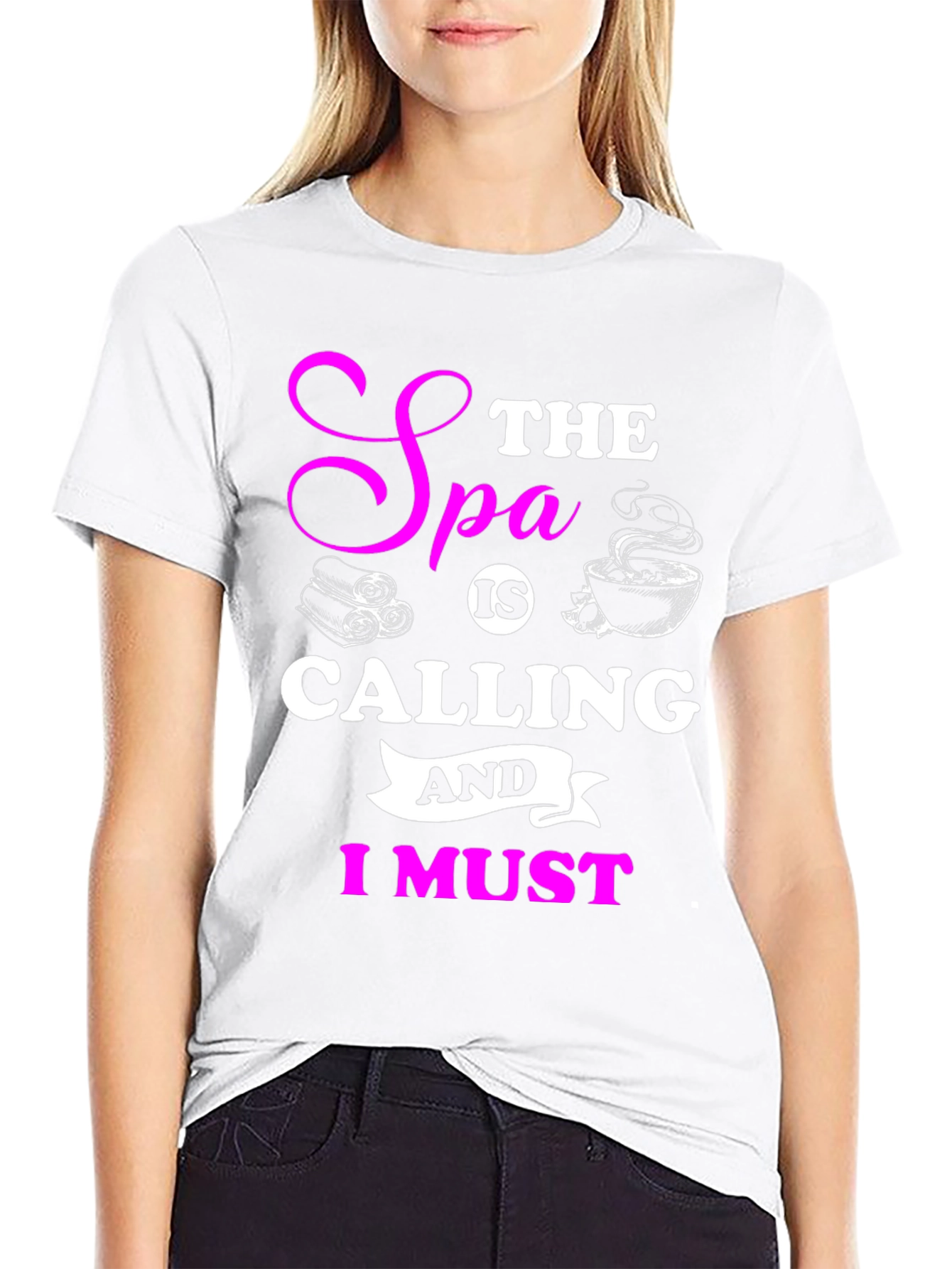 Spa Calling Black T-Shirt - Relax & Unwind!