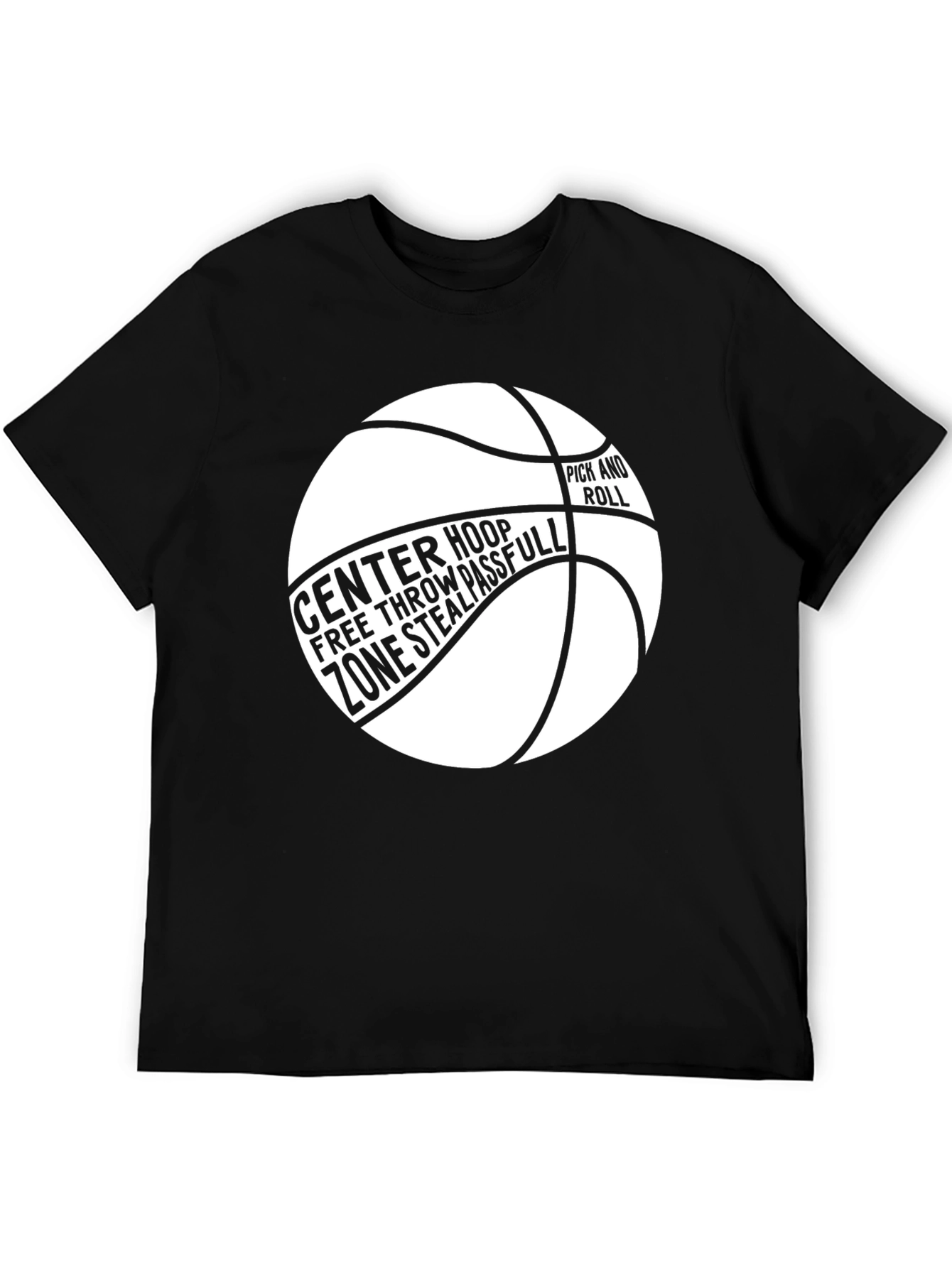 Basketball Graphic Tee - Center Hoop Design
