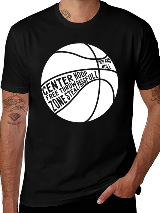 Basketball Graphic Tee - Center Hoop Design