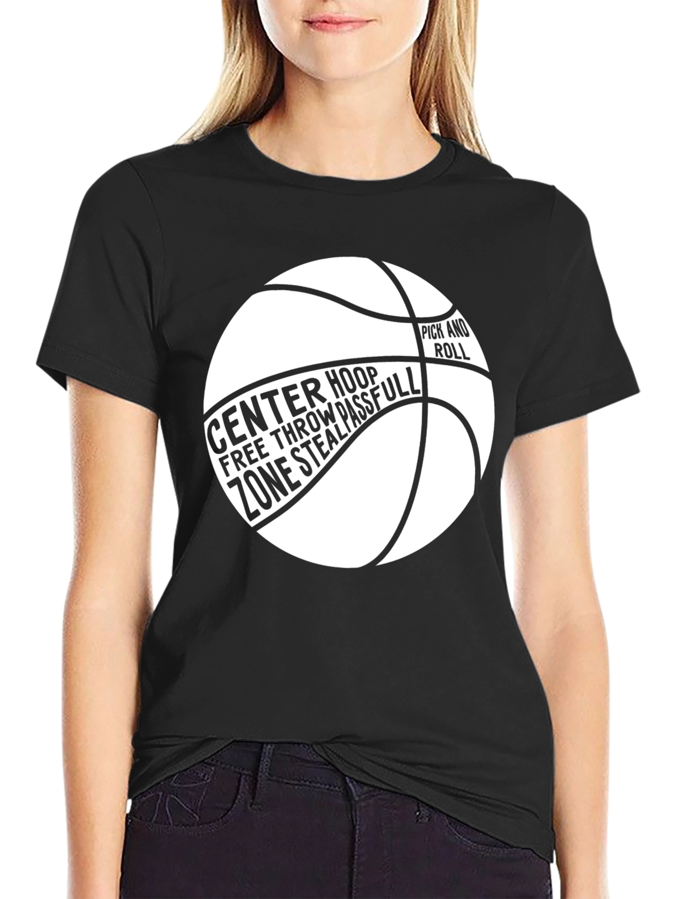 Basketball Graphic Tee - Center Hoop Design