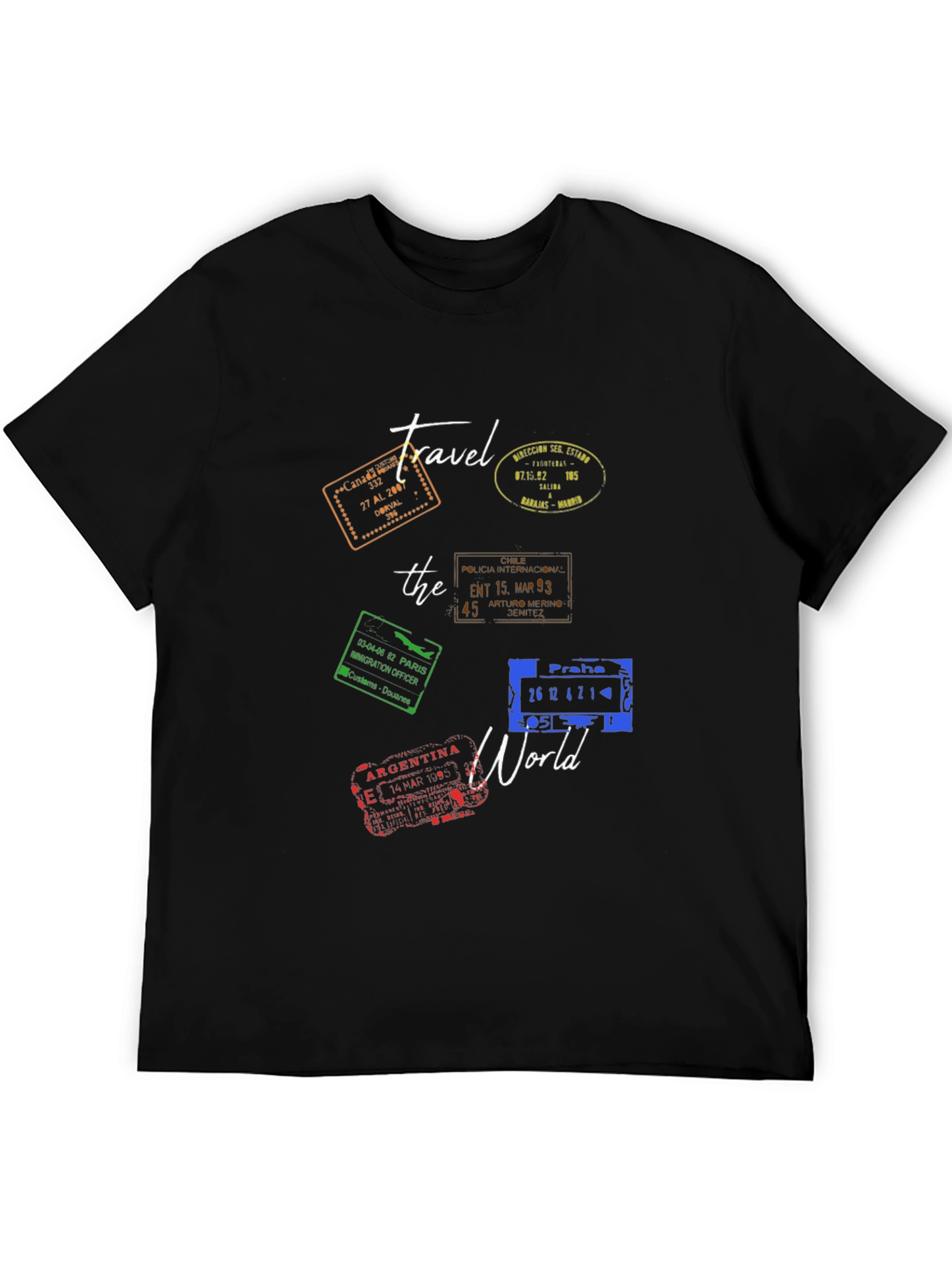 Travel The World Stamp Graphic T-Shirt