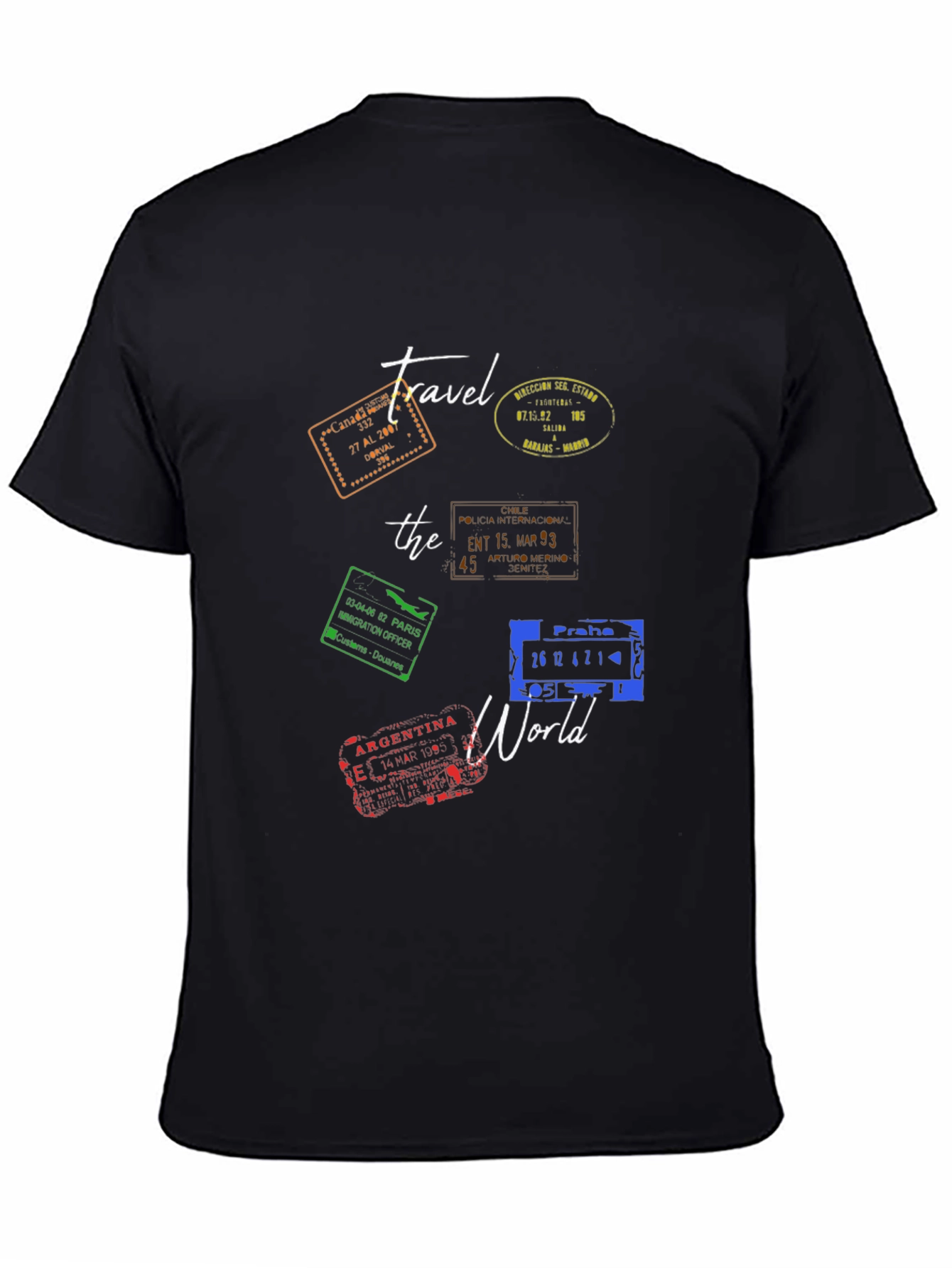 Travel The World Stamp Graphic T-Shirt