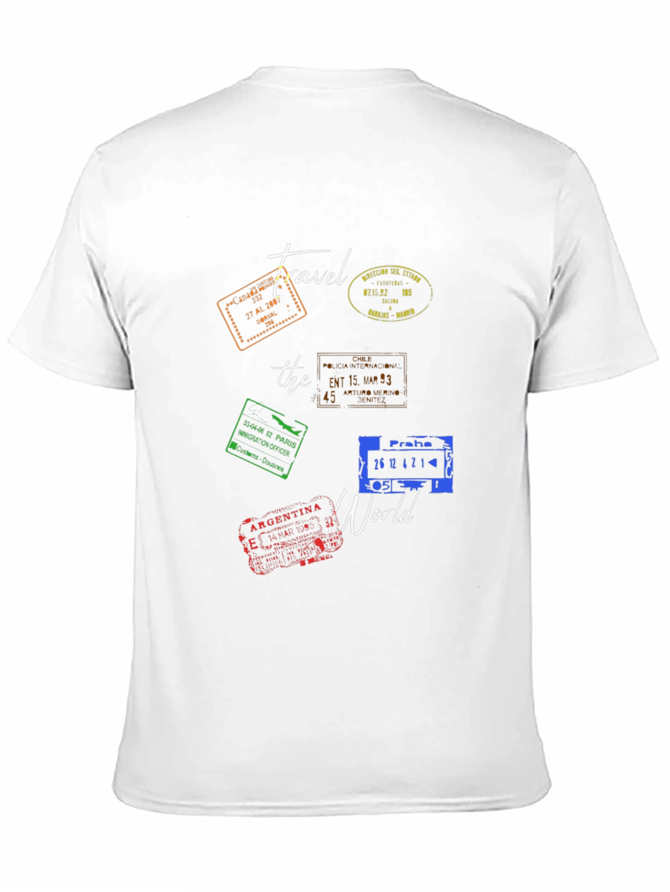 Travel The World Stamp Graphic T-Shirt