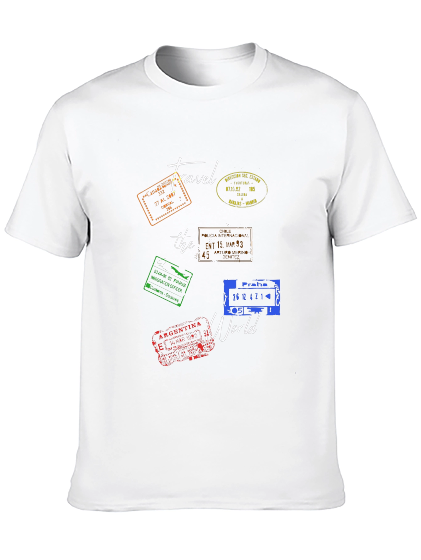 Travel The World Stamp Graphic T-Shirt