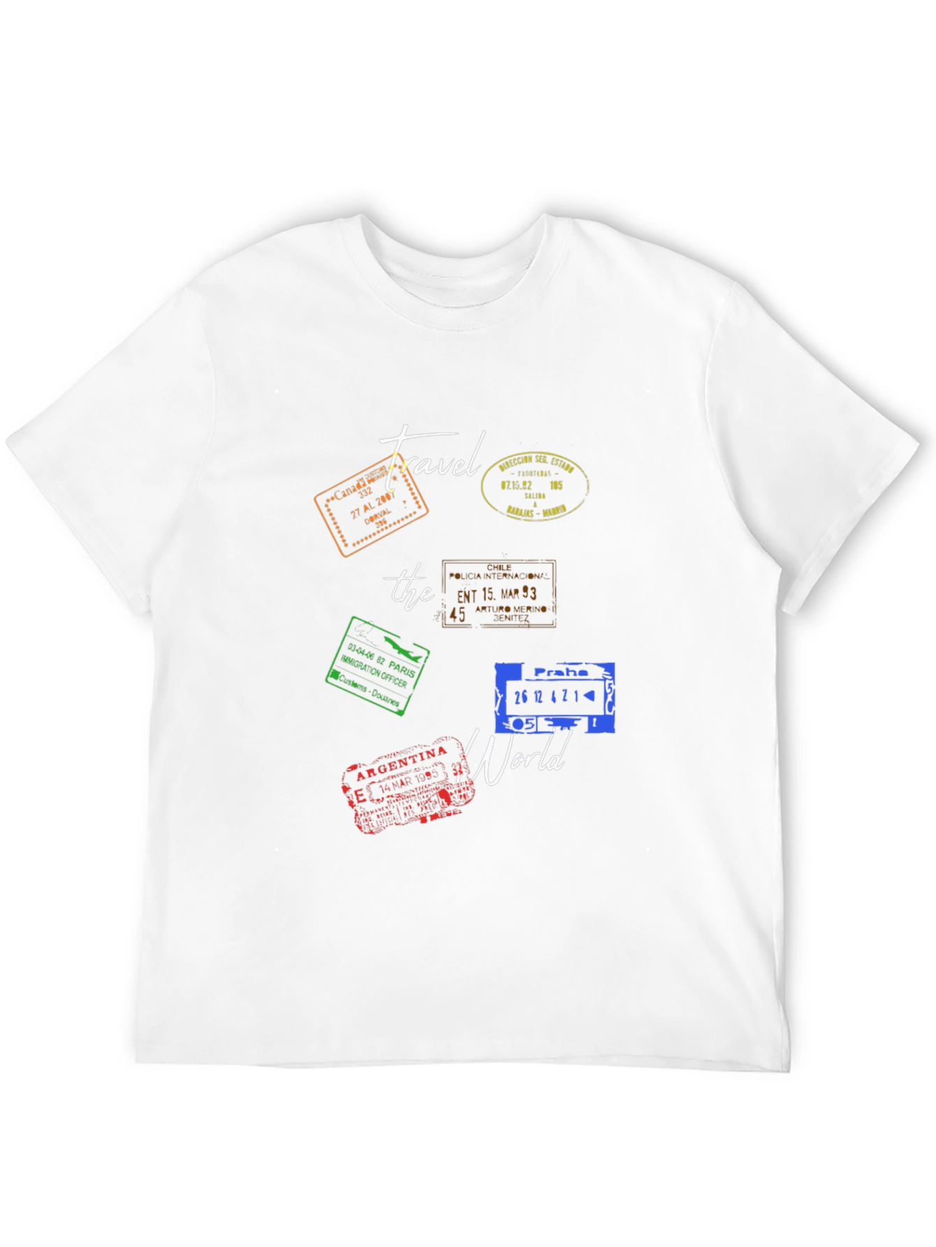 Travel The World Stamp Graphic T-Shirt
