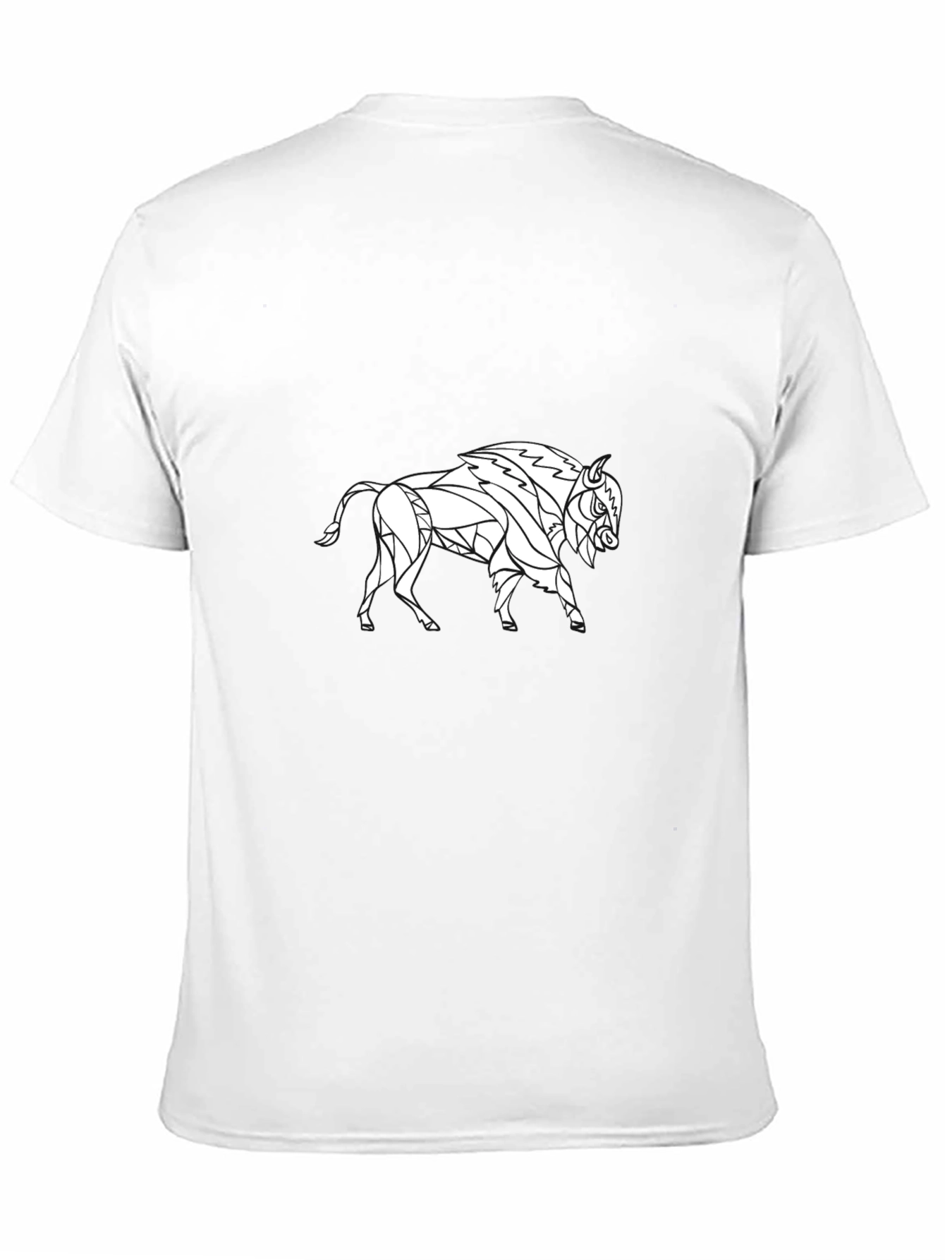 Geometric Buffalo Graphic Tee - Black