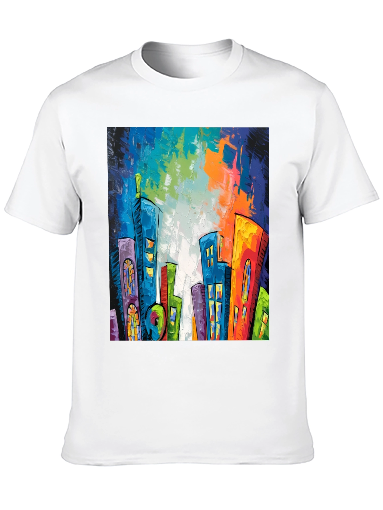 Abstract Cityscape Graphic Tee - Modern Art T-Shirt