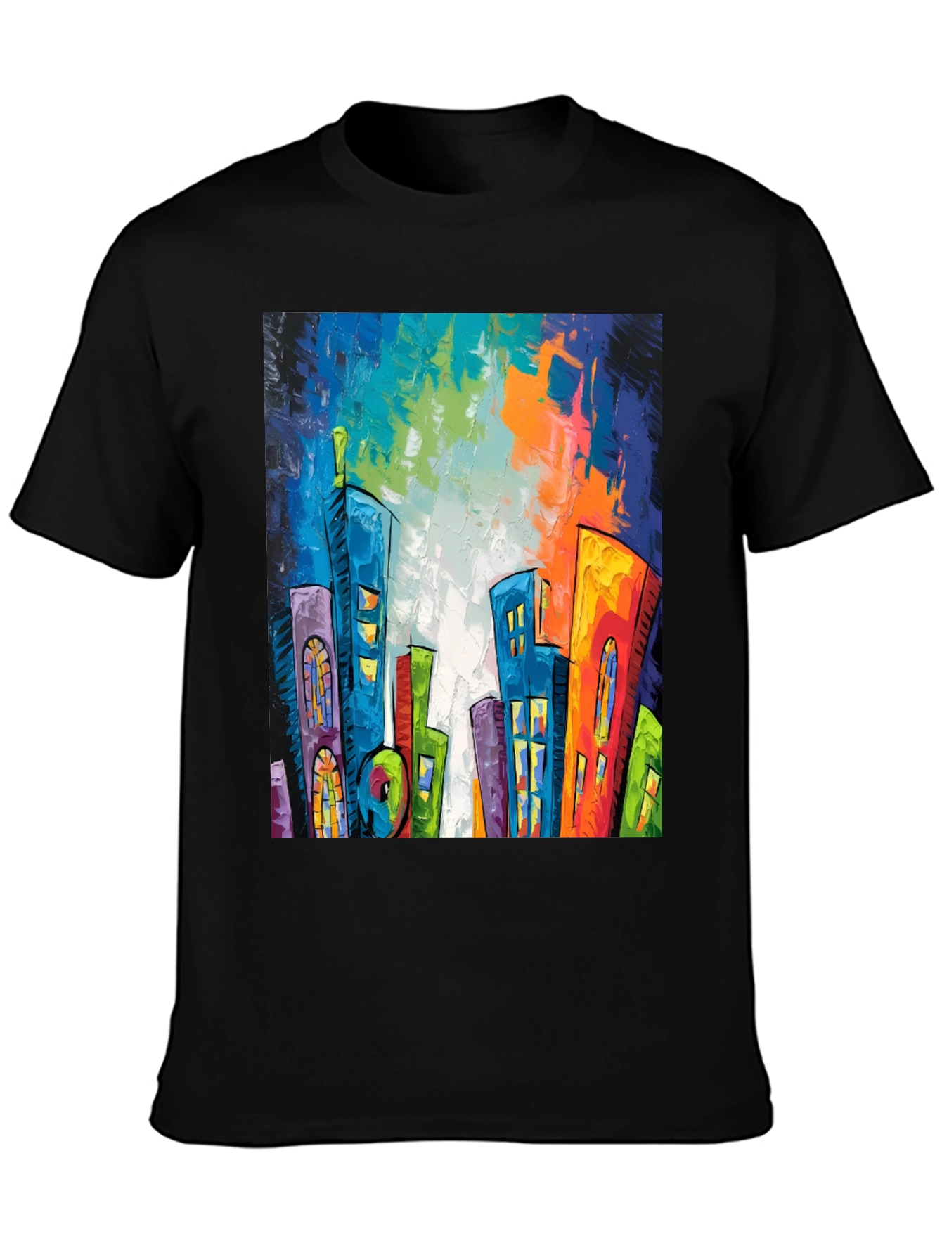 Abstract Cityscape Graphic Tee - Modern Art T-Shirt