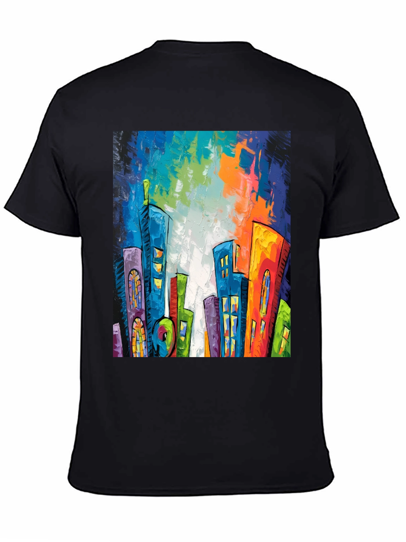 Abstract Cityscape Graphic Tee - Modern Art T-Shirt