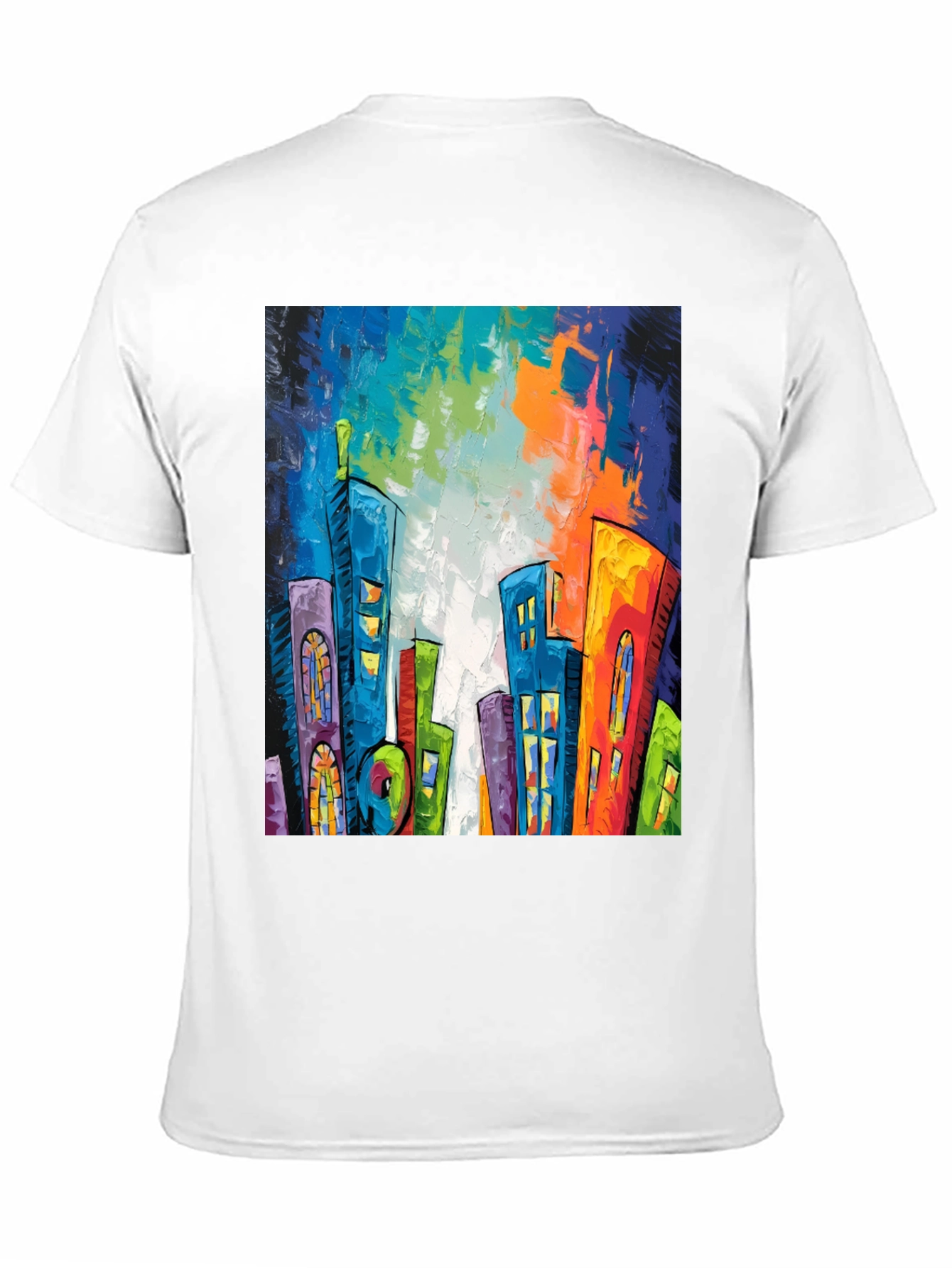 Abstract Cityscape Graphic Tee - Modern Art T-Shirt