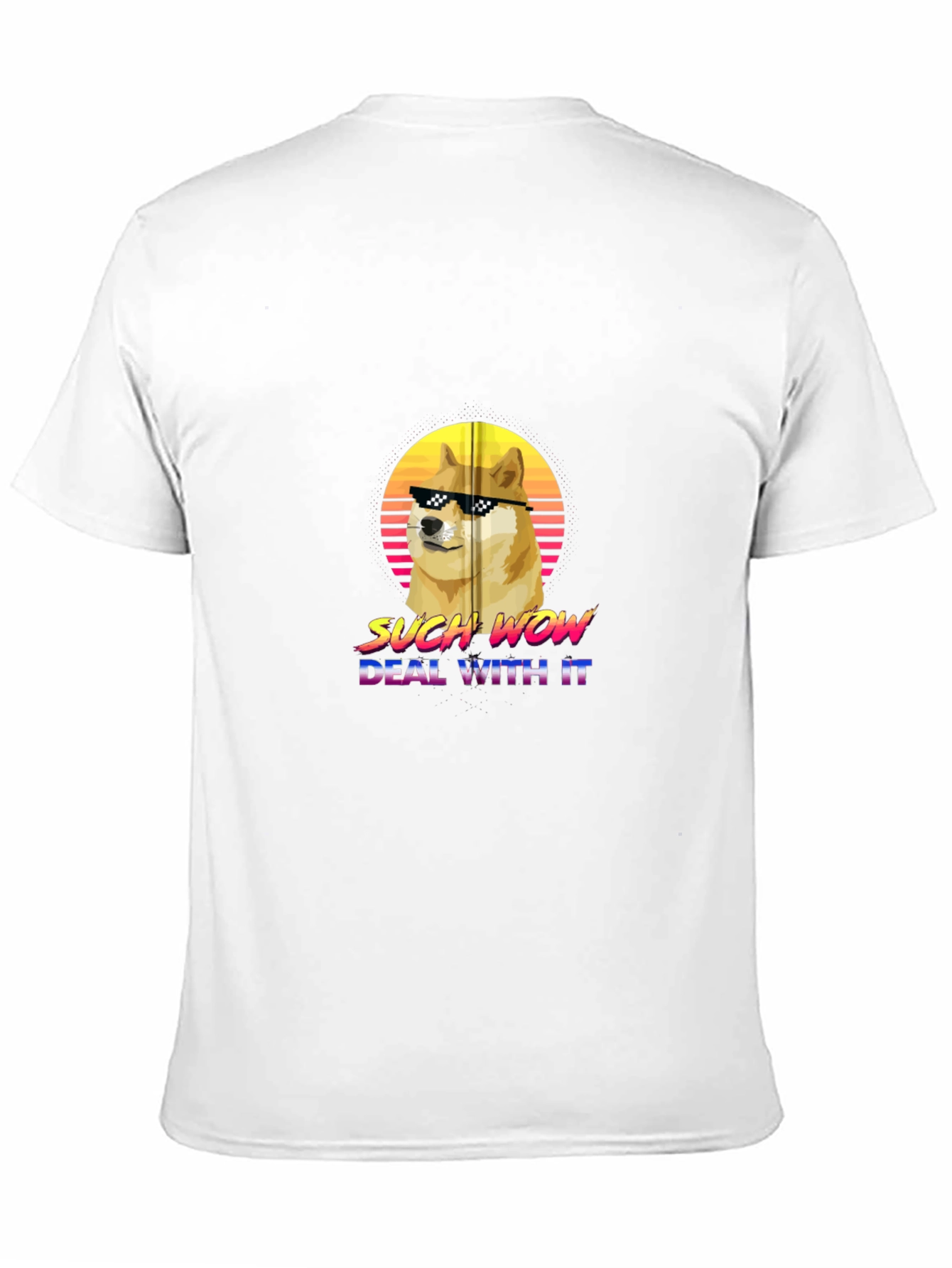 Doge Such Wow Deal With It Graphic T-Shirt