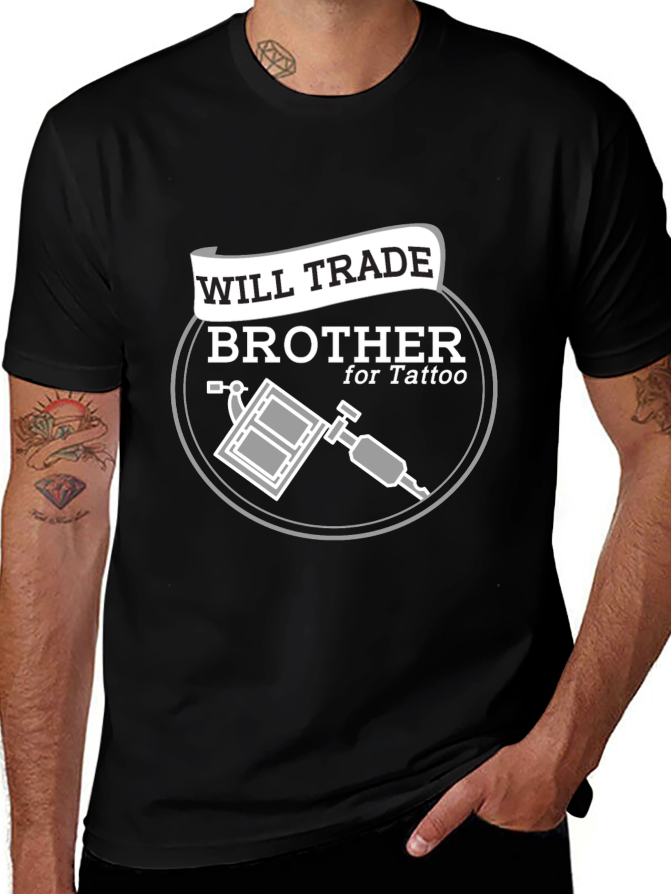 Will Trade Brother for Tattoo T-Shirt - Black