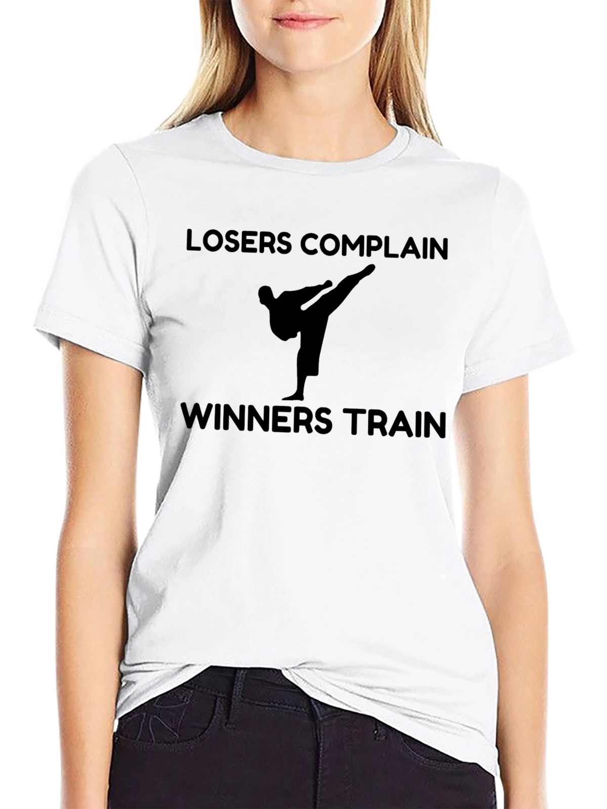 Losers Complain Winners Train Black T-Shirt
