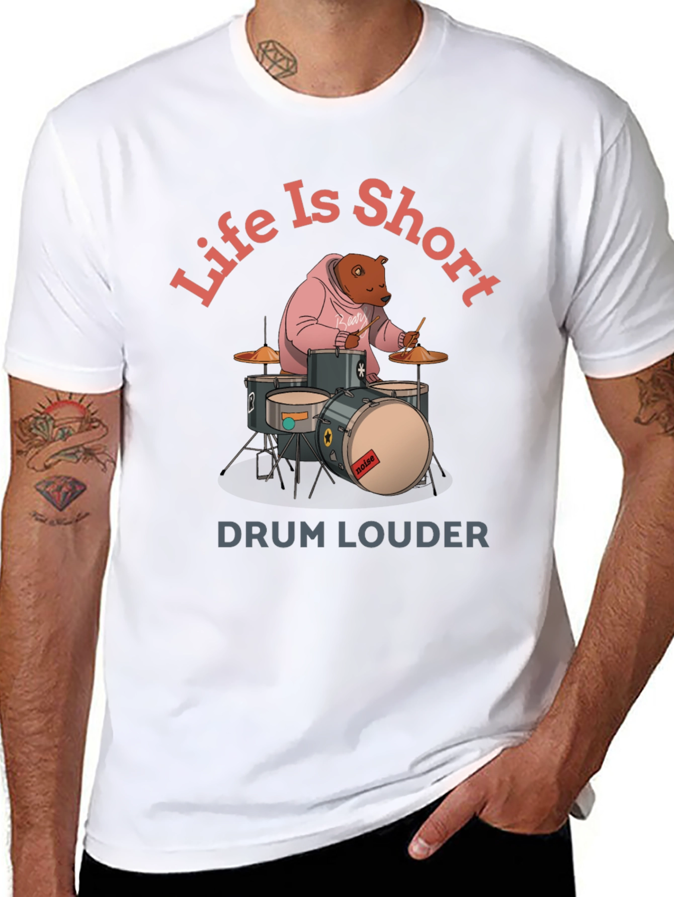 Life is Short Drum Louder Graphic Tee