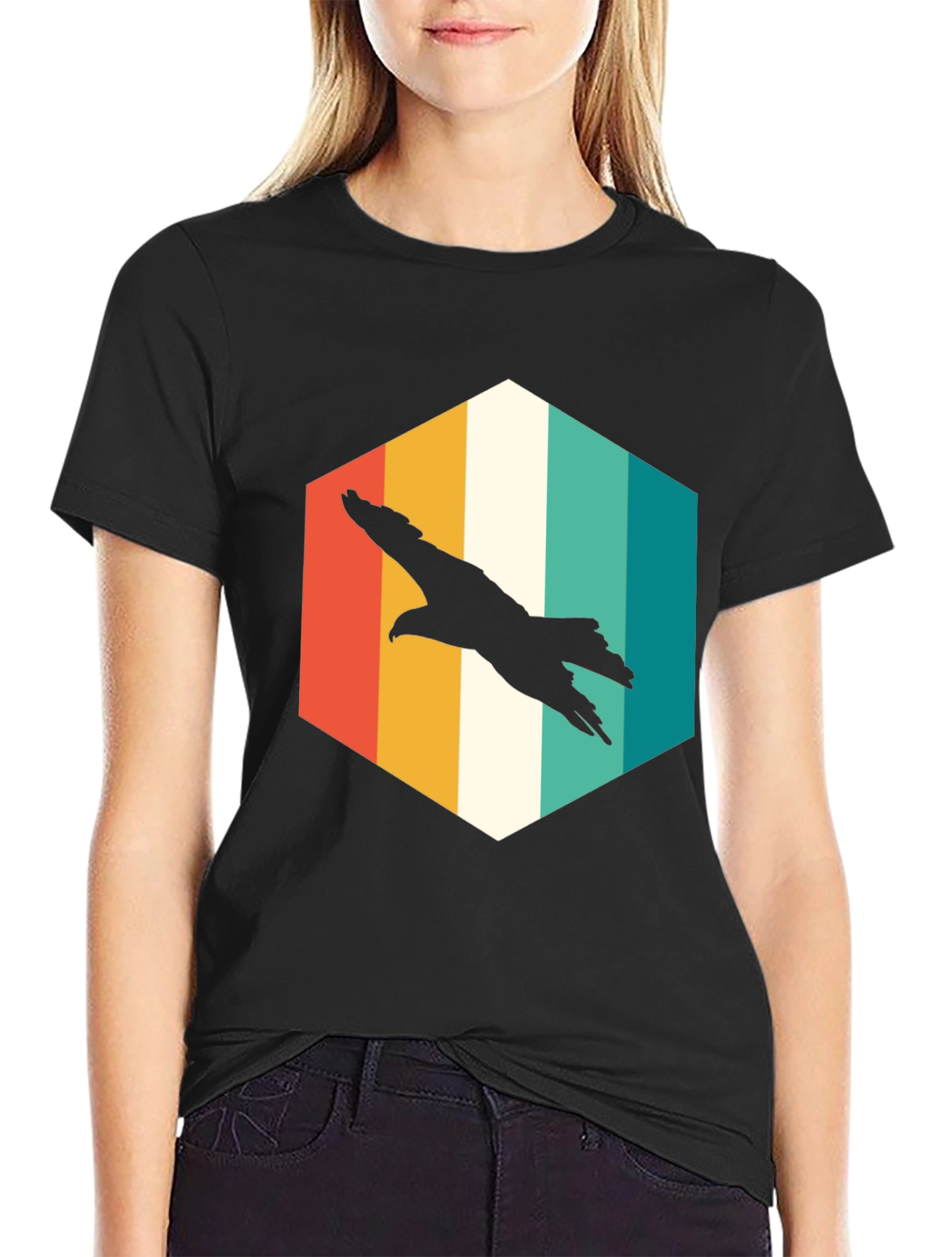Retro Eagle Graphic Tee - Mens Black T-Shirt