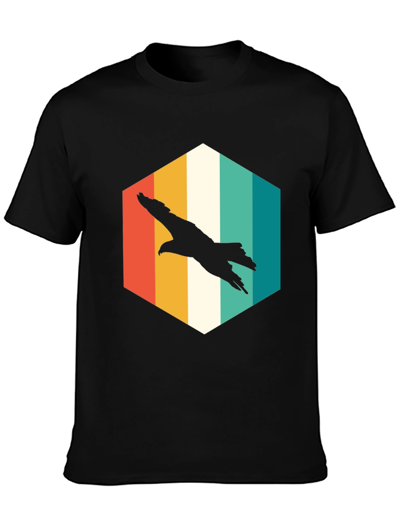 Retro Eagle Graphic Tee - Mens Black T-Shirt