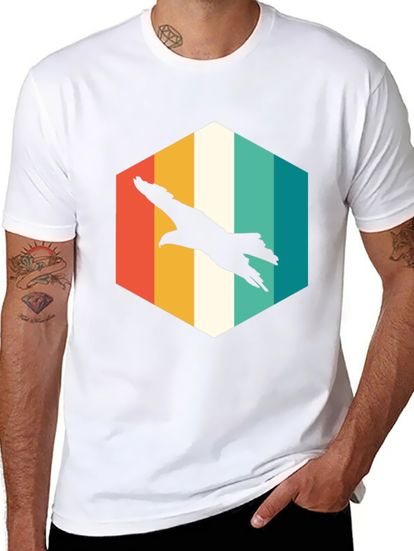 Retro Eagle Graphic Tee - Mens Black T-Shirt