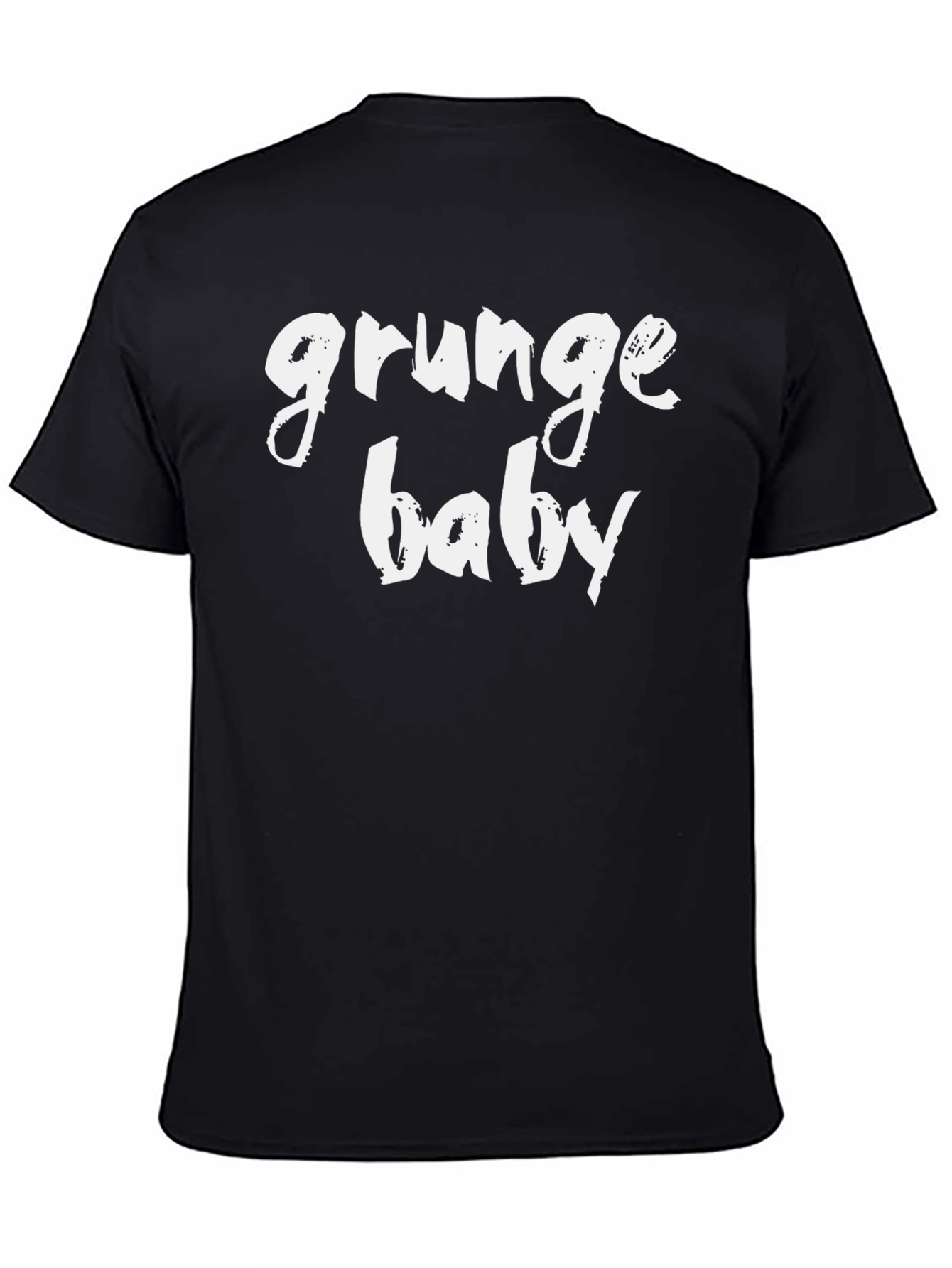 Grunge Baby Graphic Tee - Black Cotton T-Shirt