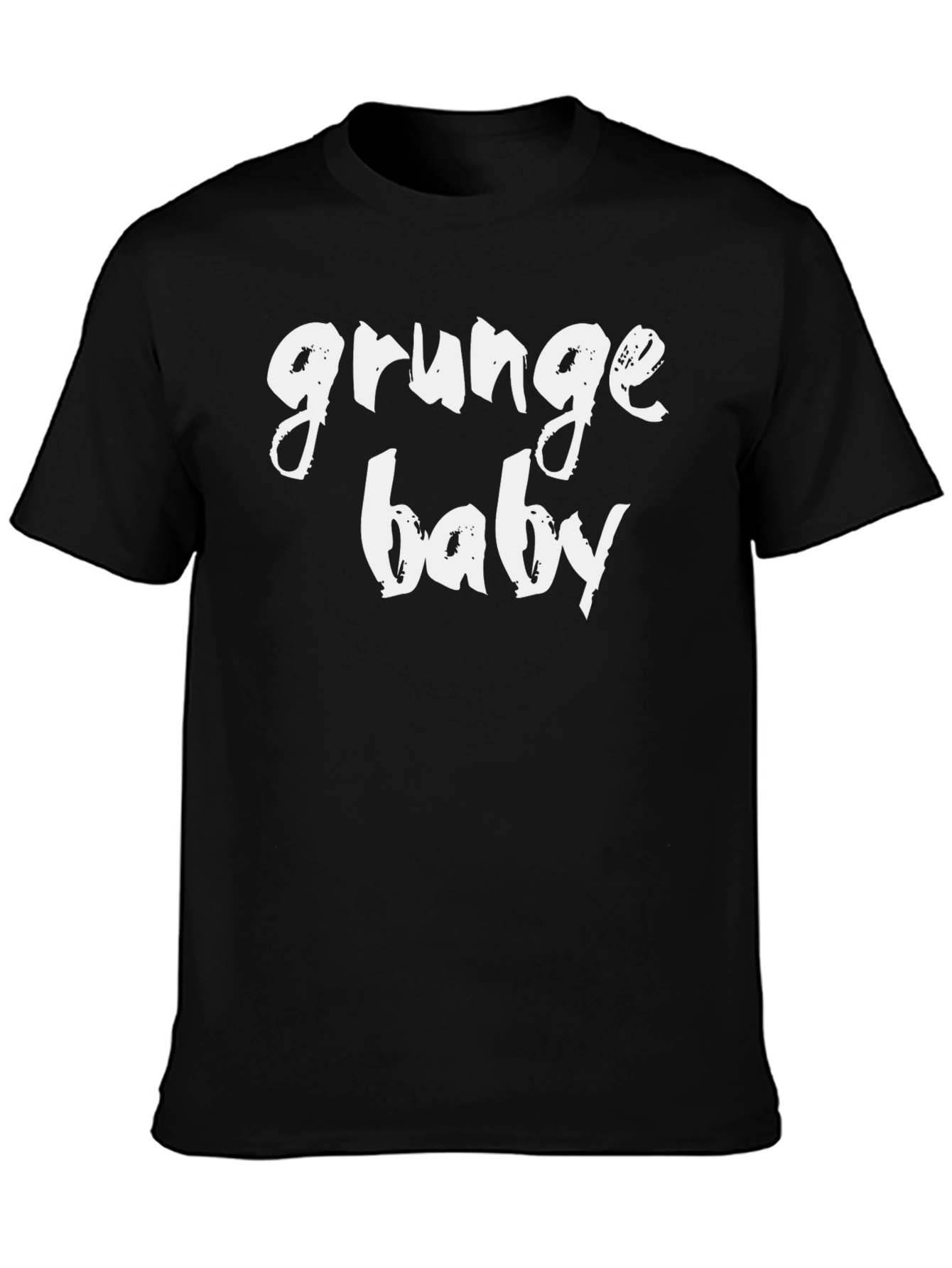 Grunge Baby Graphic Tee - Black Cotton T-Shirt
