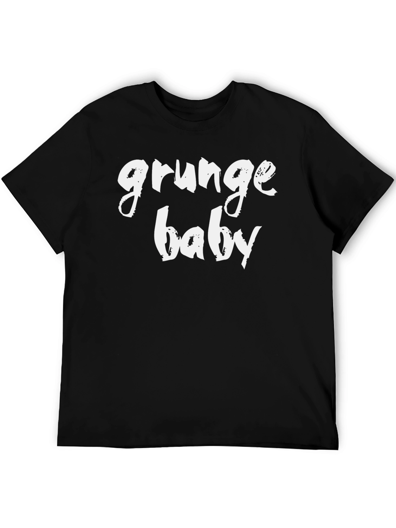 Grunge Baby Graphic Tee - Black Cotton T-Shirt