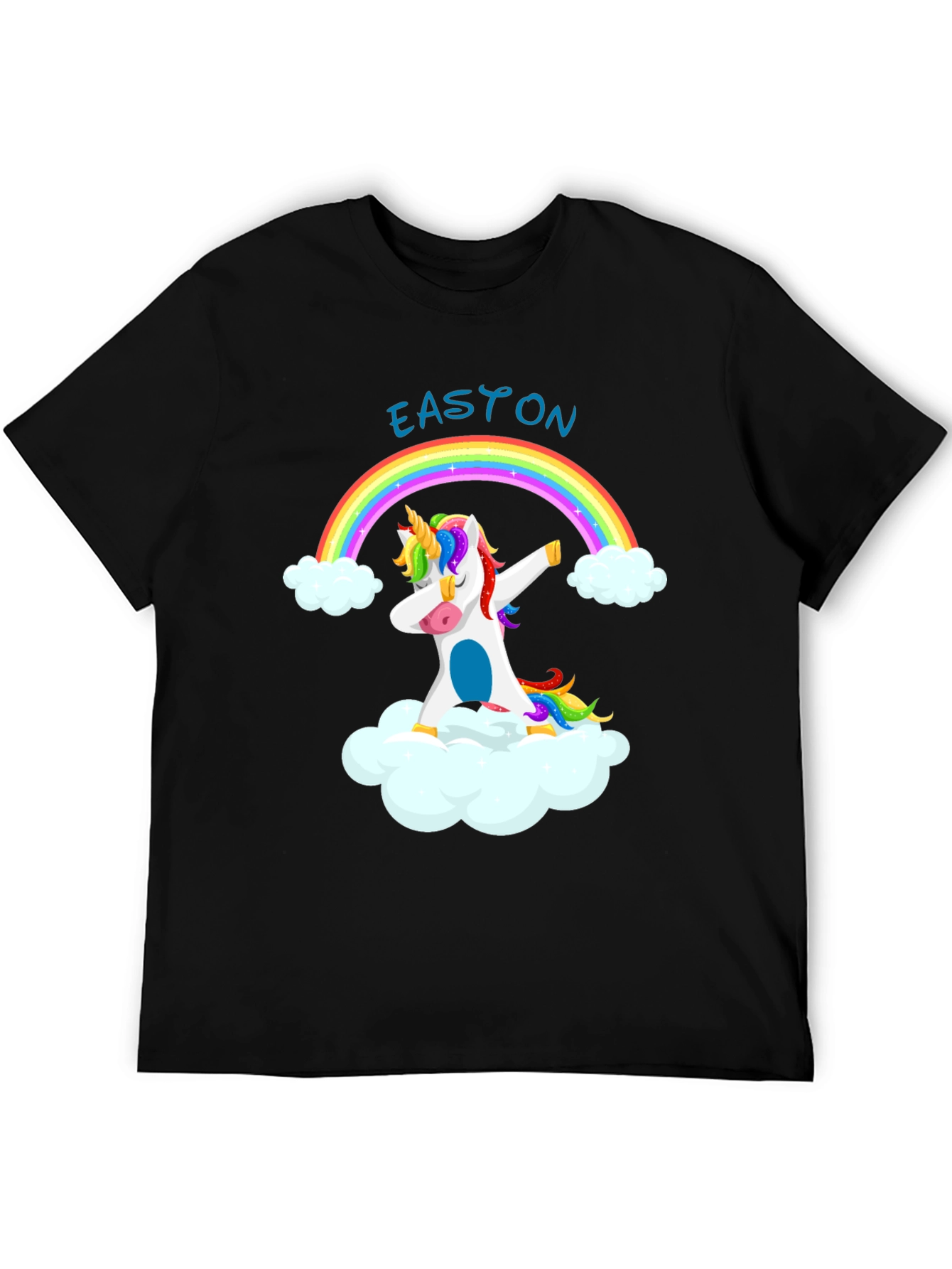 Easton Unicorn Dab Rainbow Black T-Shirt