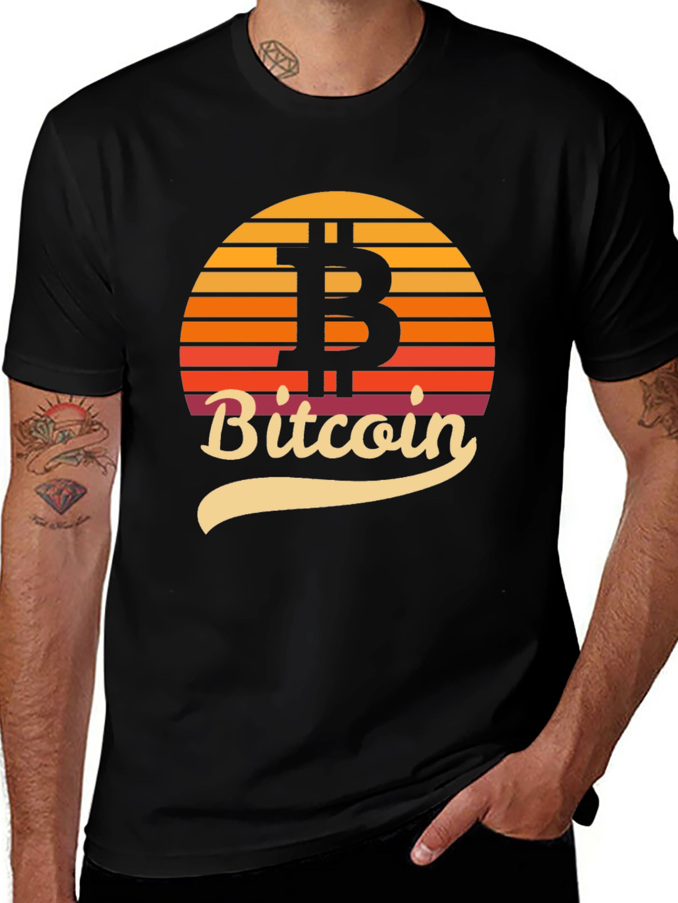 Bitcoin Sunset Graphic Tee - Crypto Enthusiast