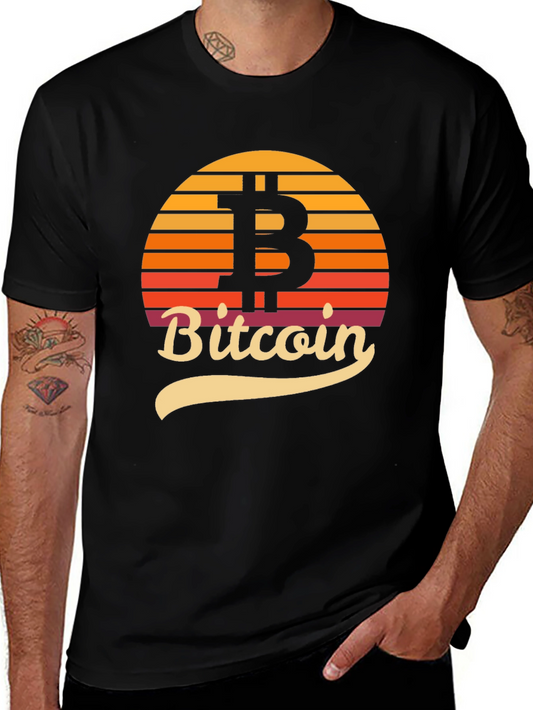 Bitcoin Sunset Graphic Tee - Crypto Enthusiast