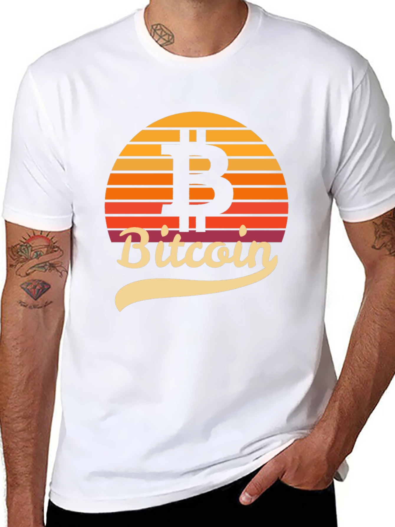 Bitcoin Sunset Graphic Tee - Crypto Enthusiast