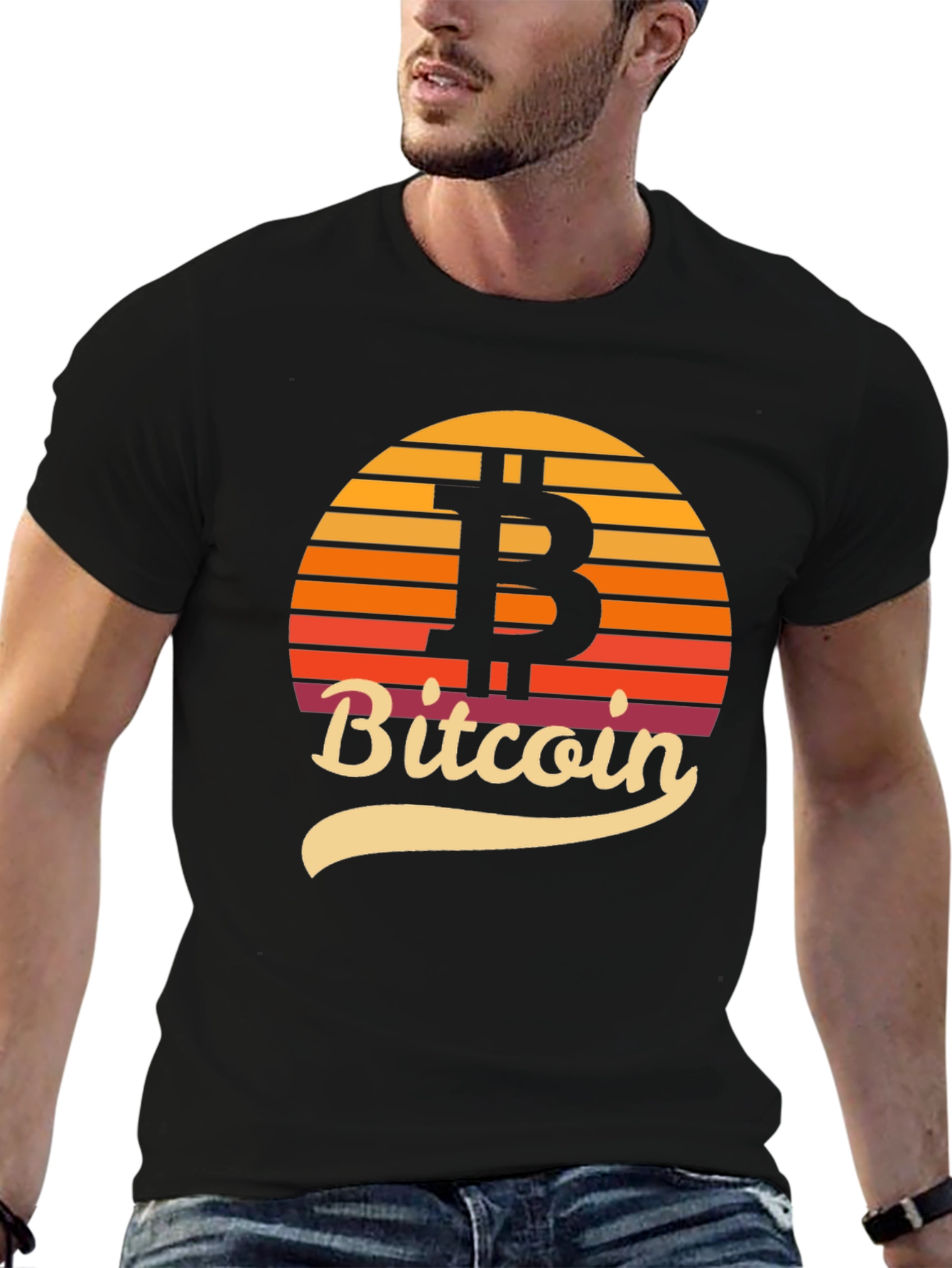 Bitcoin Sunset Graphic Tee - Crypto Enthusiast