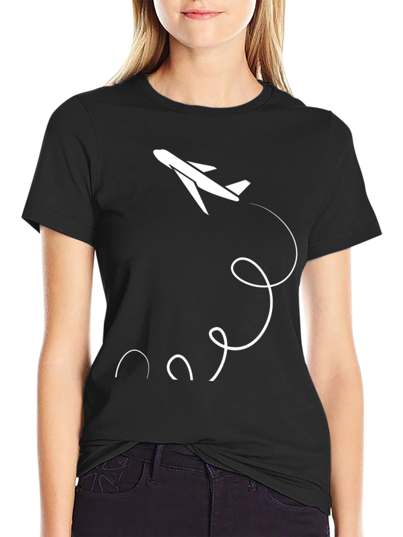 Airplane Graphic Tee - Black