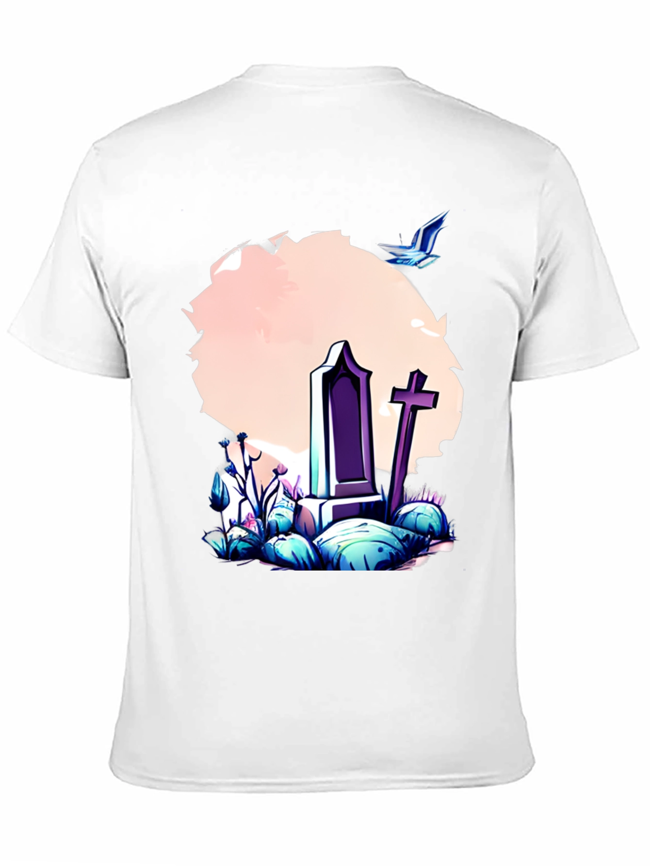 Grave Scene Graphic Tee - Stylish Comfort