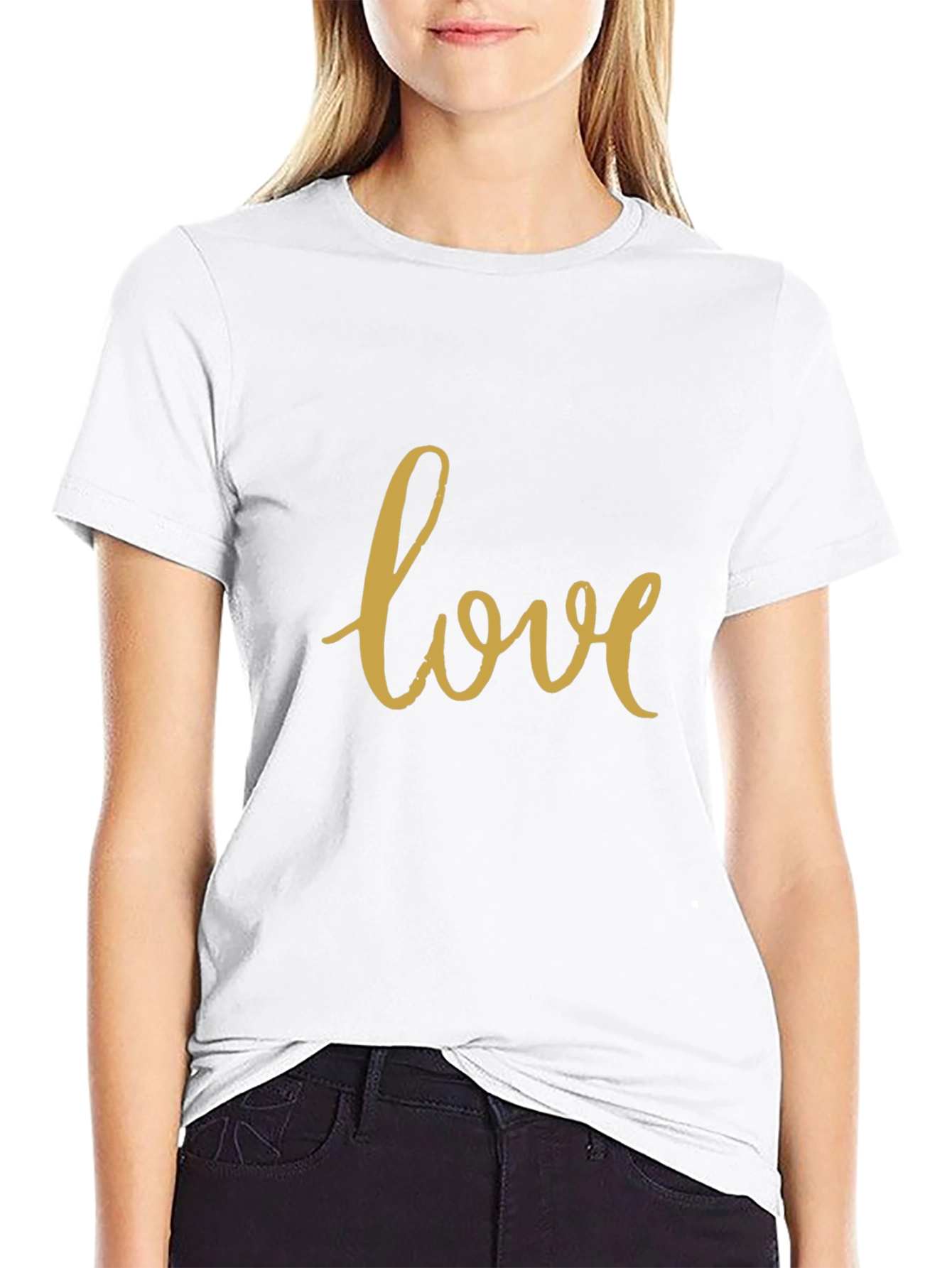 Love Script Black Tee - Stylish Casual Wear