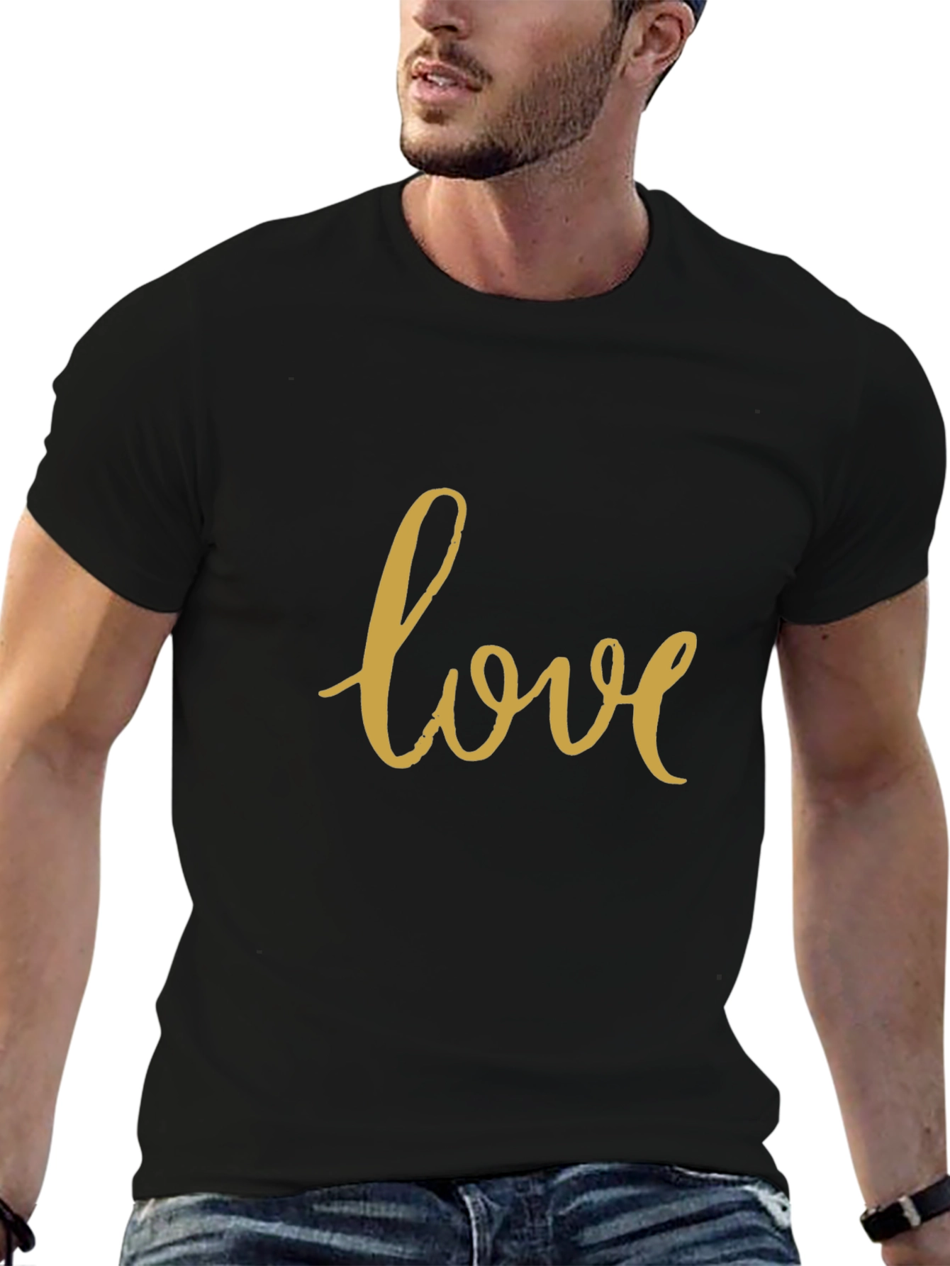 Love Script Black Tee - Stylish Casual Wear