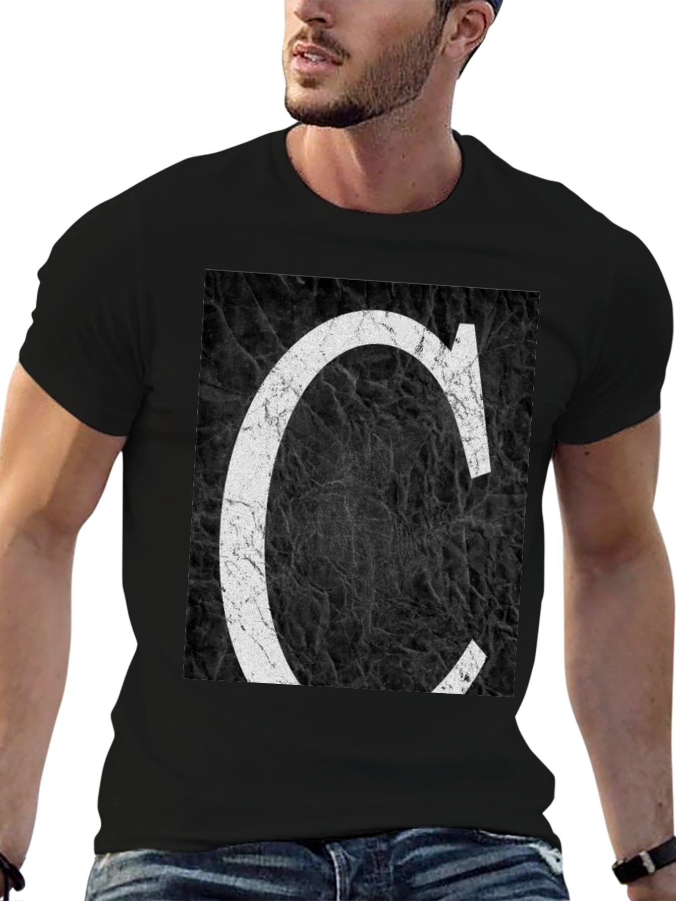 Letter C Graphic Tee - Distressed Print